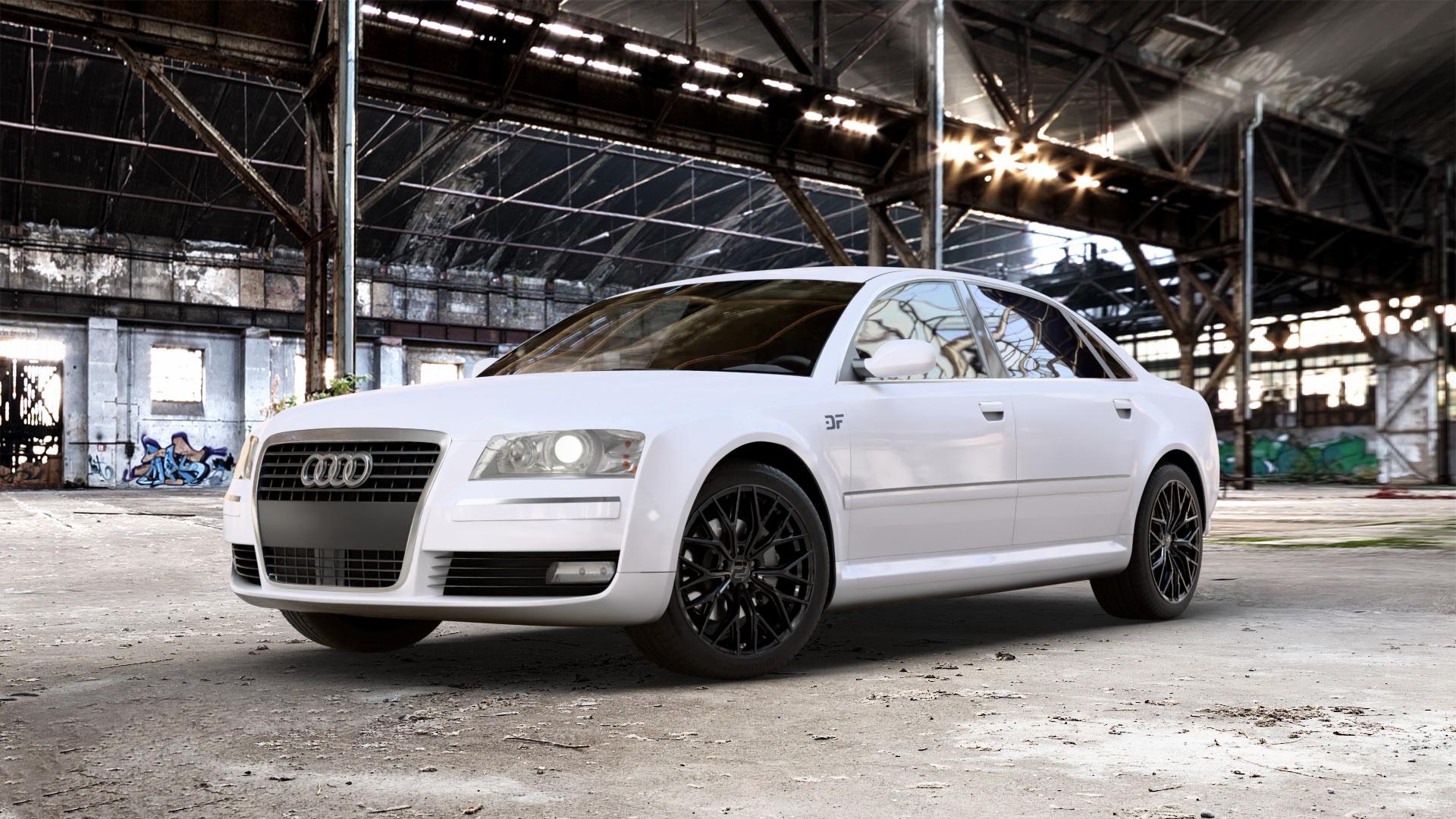 2DRV WH37 Schwarz glanz lackiert Felge mit Reifen in 19Zoll Winterfelge Alufelge auf weissem Audi A8 Typ D3/4E 3,7l quattro 206kW (280 PS) 4,2l 246kW (334 3,0l 162kW (220 3,2l FSI 191kW (260 TDI 155kW (211 171kW (232 4,0l 202kW (275 240kW (326 2,8l 154kW ⬇️ mit 15mm Tieferlegung ⬇️ Old Industrial Hall_max_5300mm_2024 Frontansicht_1
