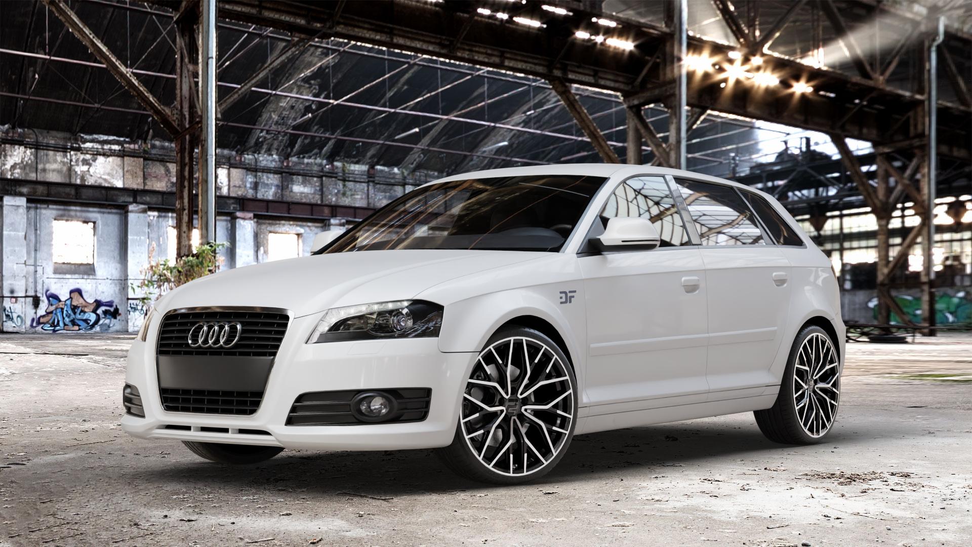 2DRV WH37 Schwarz Hochglanzpoliert Felge mit Reifen in 19Zoll Winterfelge Alufelge auf weissem Audi A3 Typ 8P (Sportback) 1,6l 75kW (102 PS) 2,0l FSI 110kW (150 1,9l TDI 77kW (105 103kW (140 TFSI 147kW (200 85kW (116 100kW (136 1,8l 118kW (160 125kW (170 1 ⬇️ mit 15mm Tieferlegung ⬇️ Old Industrial Hall_max_4400mm_2024 Frontansicht_1