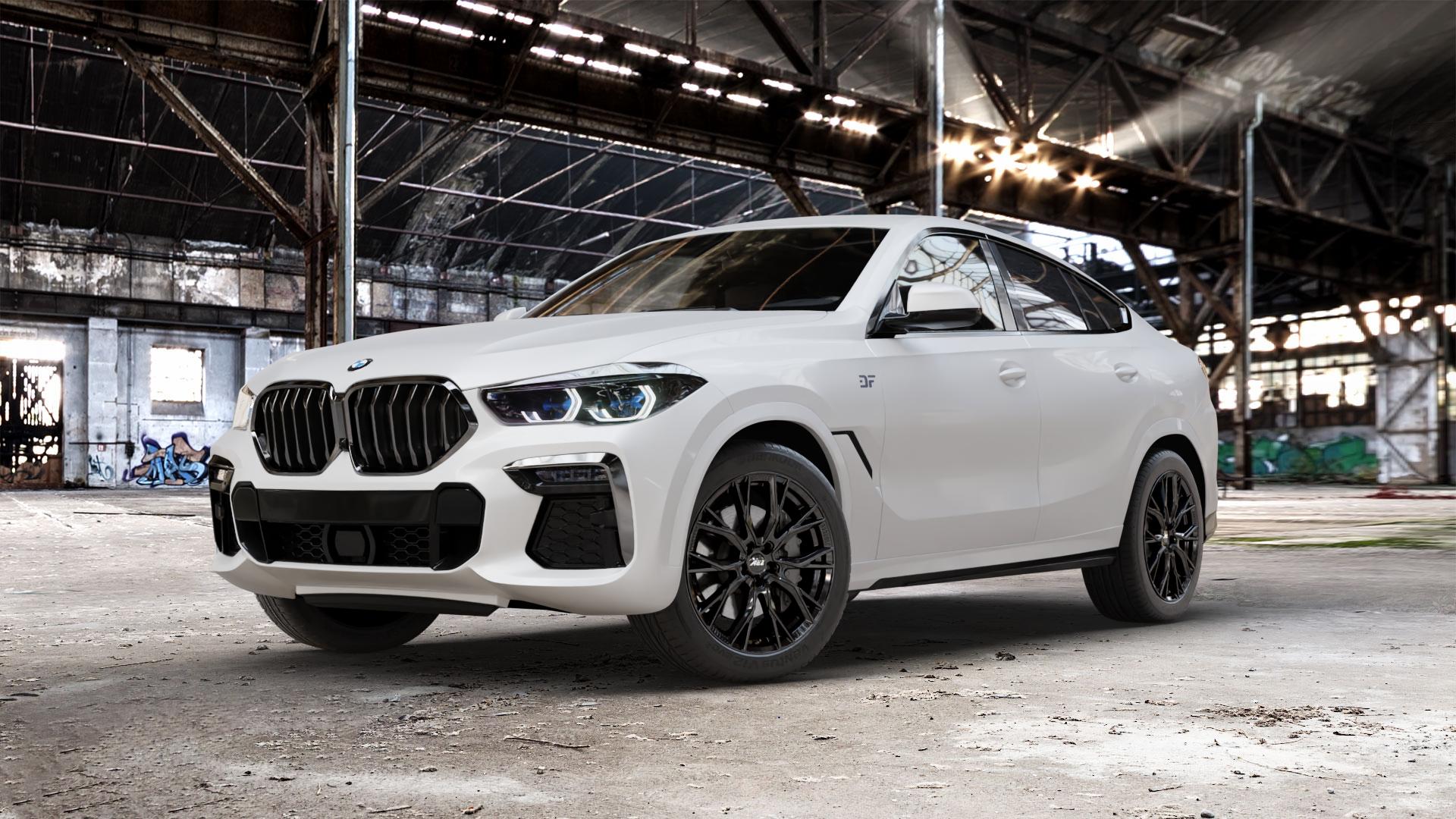 AEZ TORONTO BLACK Felge mit Reifen schwarz in 20Zoll Winterfelge Alufelge auf weissem BMW X6 Typ G06 (G6X) 3,0l xDrive30d 195kW (265 PS) xDrive40i 250kW (340 155kW (211 183kW (249 M50d xDrive 294kW (400 4,4l M50i 390kW (530 ⬇️ mit 15mm Tieferlegung ⬇️ Old Industrial Hall_max_5300mm_2024 Frontansicht_1