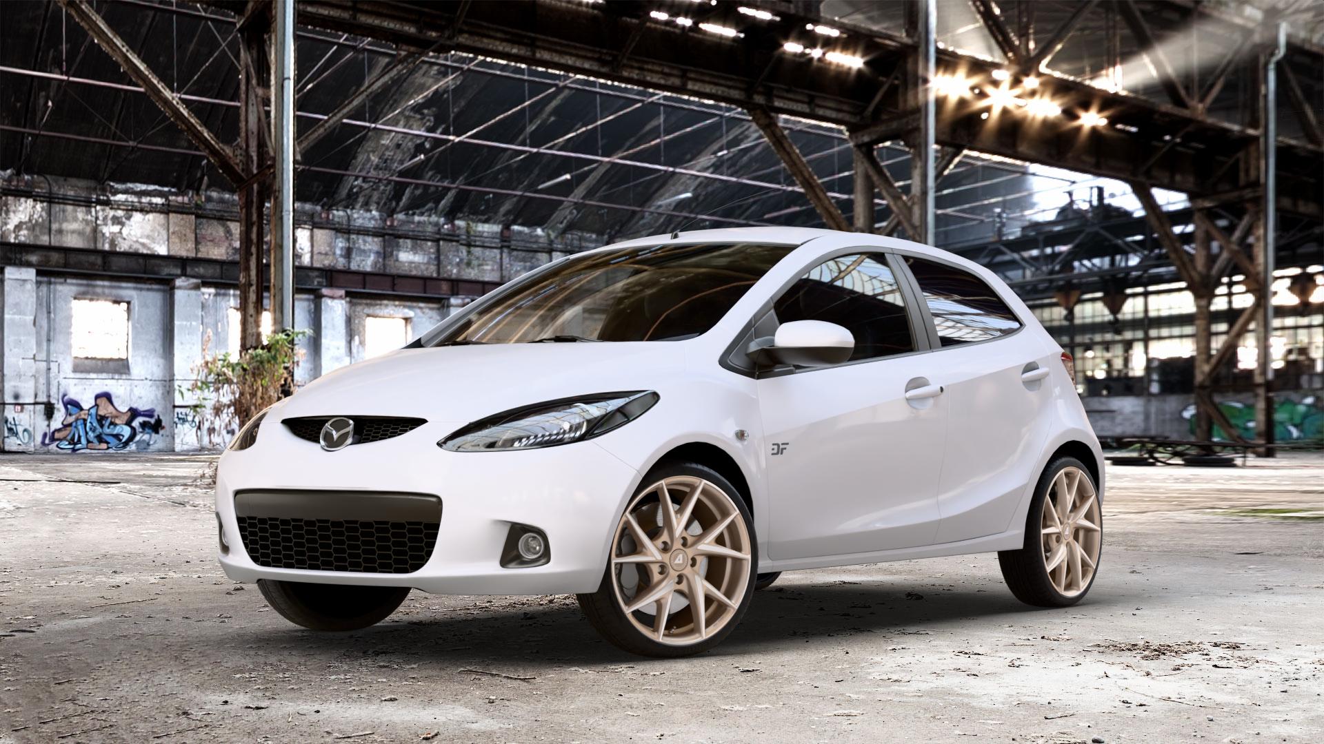 ALUTEC ADX.01 metallic-bronze frontpoliert Felge mit Reifen silber in 17Zoll Winterfelge Alufelge auf weissem Mazda 2 (07-14) (DE) 1,3l MZR 55kW (75 PS) 63kW (86 1,5l 76kW (103 1,4l MZR-CD 50kW (68 1,6l MZ-CD 66kW (90 LPG 62kW (84 70kW (95 75kW (102 ⬇️ mit 15mm Tieferlegung ⬇️ Old Industrial Hall_max_4400mm_2024 Frontansicht_1