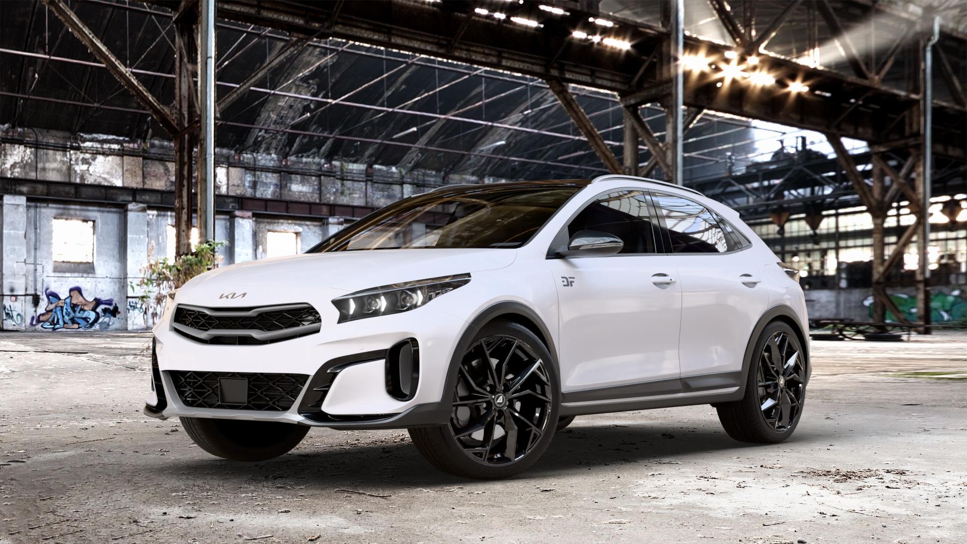 ALUTEC ADX.02 diamant-schwarz Felge mit Reifen in 18Zoll Winterfelge Alufelge auf weissem Kia XCeed Typ CD Facelift 1,0l T-GDI 88kW (120 PS) 1,5l 118kW Mild-Hybrid (160 1,6l GDI 77kW Hybrid (105 CRDi 100kW (136 150kW (204 103kW (140 ⬇️ mit 15mm Tieferlegung ⬇️ Old Industrial Hall_max_4400mm_2024 Frontansicht_1