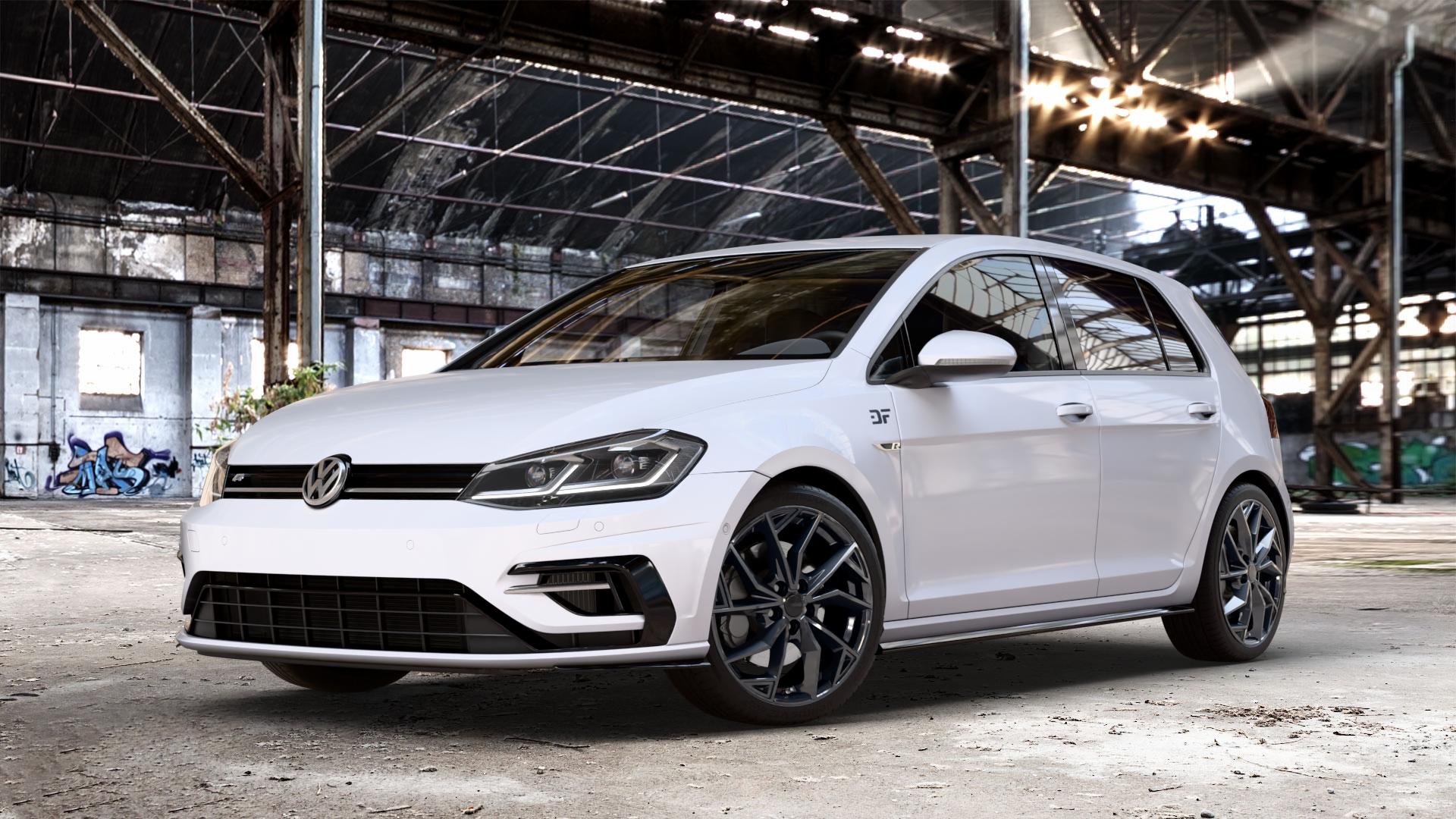 ALUTEC ADX.02 diamant-schwarz Felge mit Reifen in 18Zoll Winterfelge Alufelge auf weissem unilack Volkswagen (VW) Golf 7 Facelift 2,0l R 4Motion 228kW (310 PS) 213kW (290 221kW (300 ⬇️ mit 15mm Tieferlegung ⬇️ Old Industrial Hall_max_4400mm_2024 Frontansicht_1