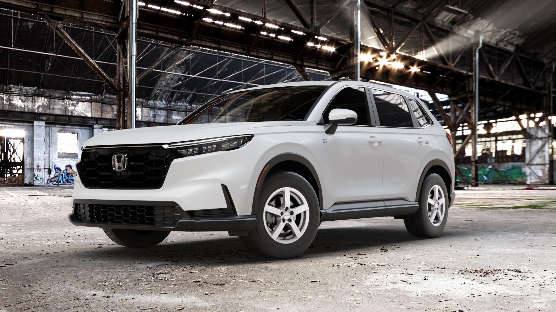 ALUTEC Grip polar-silber Felge mit Reifen in 16Zoll Winterfelge Alufelge auf weissem Honda CR-V VI (RS) ⬇️ mit 15mm Tieferlegung ⬇️ Old Industrial Hall_max_5300mm_2024 Frontansicht_1