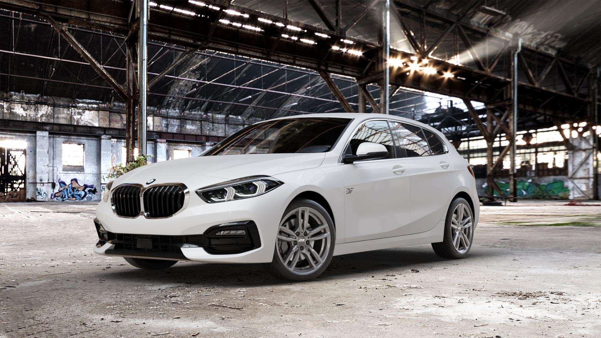 ATS Evolution dark-grey Felge mit Reifen grau in 18Zoll Winterfelge Alufelge auf weissem BMW 1 M135i xDrive Typ F40 2,0l 225kW (306 PS) 116d 1,5l 85kW (116 118d 110kW (150 100kW (136 118i 103kW (140 120d 140kW (190 116i 80kW (109 120i 131kW (178 128t ⬇️ mit 15mm Tieferlegung ⬇️ Old Industrial Hall_max_5300mm_2024 Frontansicht_1