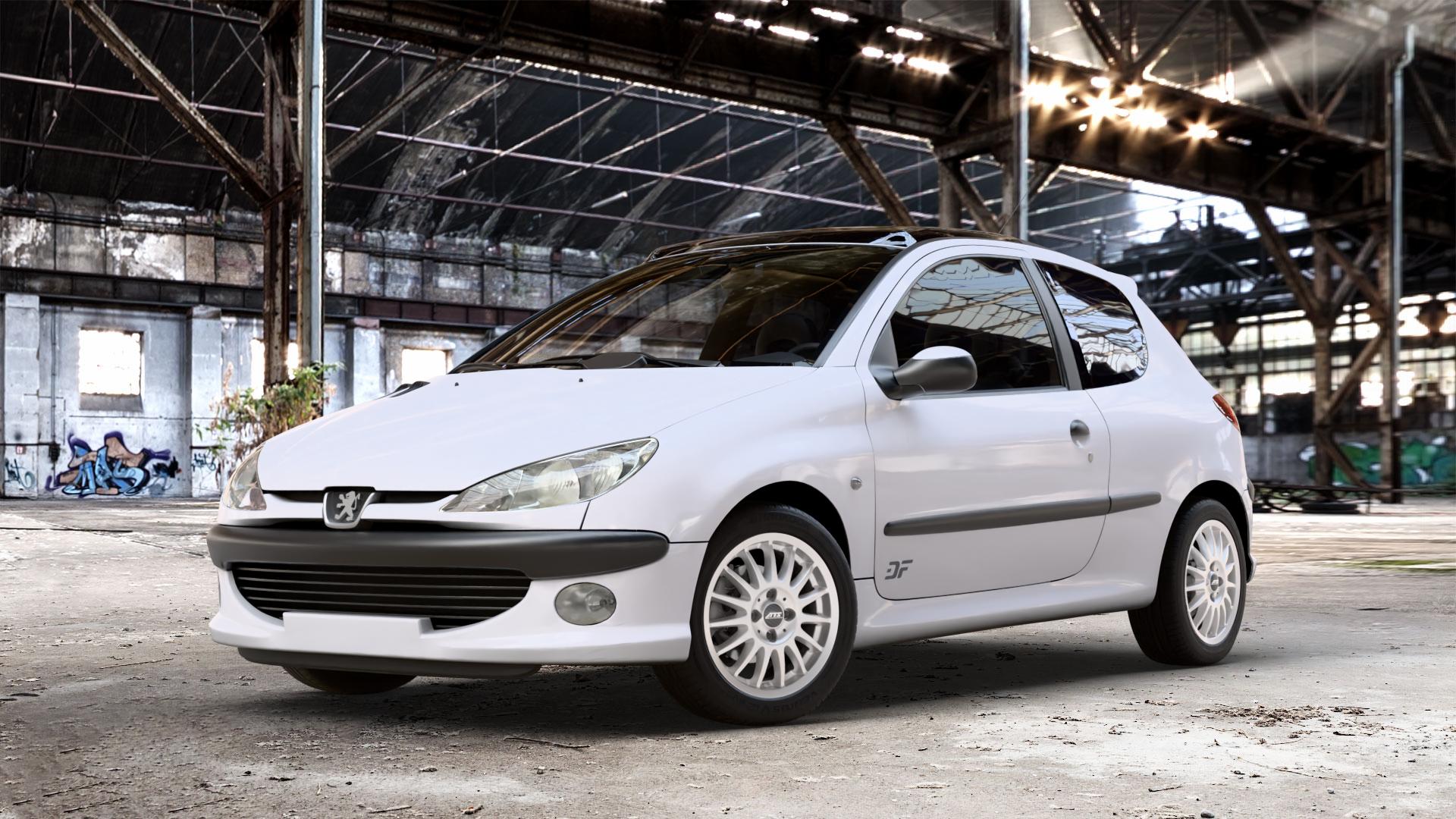 ATS Streetrallye polar-silber Felge mit Reifen in 15Zoll Winterfelge Alufelge auf weissem Peugeot 206 1,1l 40kW (54 PS) 44kW (60 1,4l 55kW (75 1,6l 65kW (88 2,0l RC 130kW (177 S16 99kW (135 100kW (136 GT HDi eco 50kW (68 1,9l D 51kW (69 16V 66kW (90 F ⬇️ mit 15mm Tieferlegung ⬇️ Old Industrial Hall_max_4400mm_2024 Frontansicht_1