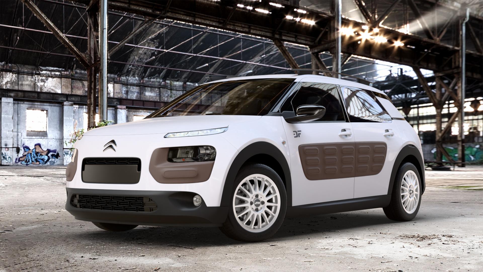 ATS Streetrallye polar-silber Felge mit Reifen in 16Zoll Winterfelge Alufelge auf weissem Citroen C4 Cactus Typ 0 ⬇️ mit 15mm Tieferlegung ⬇️ Old Industrial Hall_max_4400mm_2024 Frontansicht_1