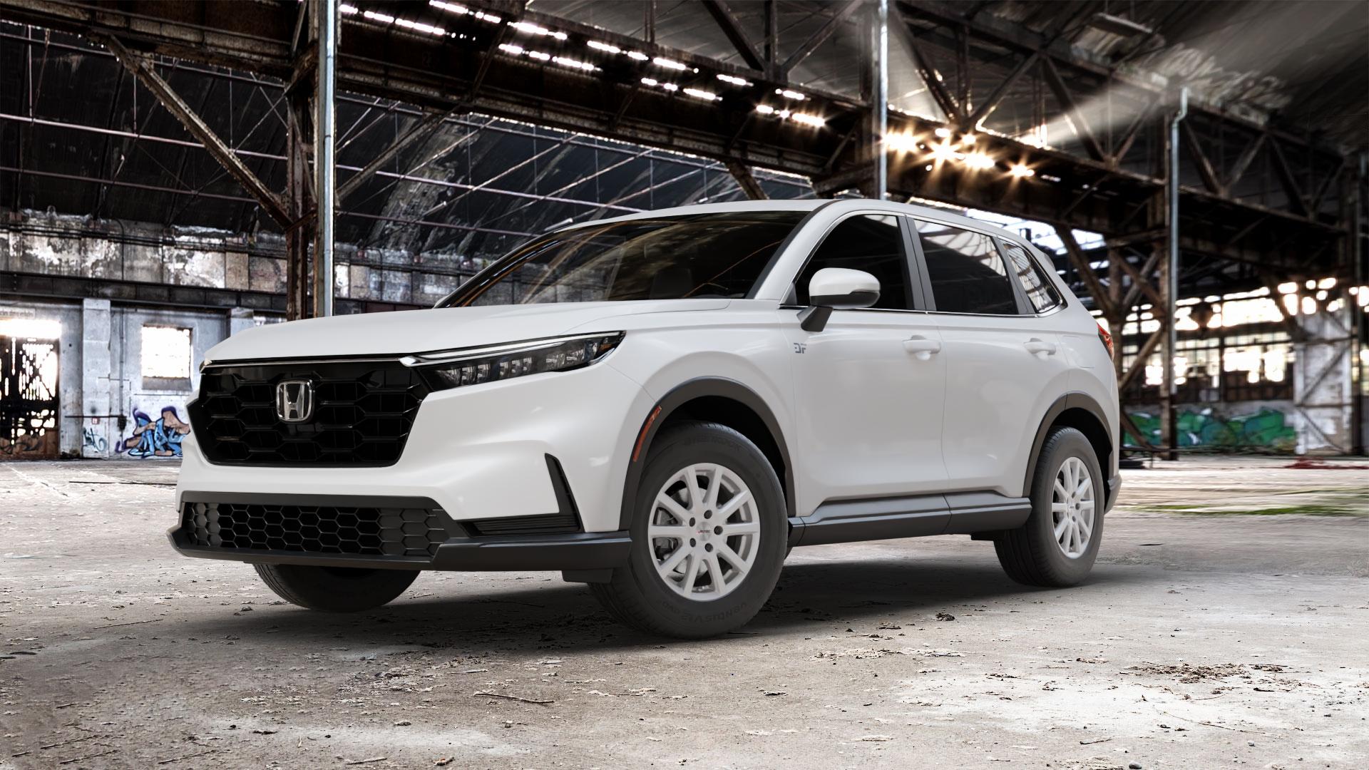 AUTEC Skandic Brillantsilber Felge mit Reifen in 16Zoll Winterfelge Alufelge auf weissem Honda CR-V VI (RS) ⬇️ mit 15mm Tieferlegung ⬇️ Old Industrial Hall_max_5300mm_2024 Frontansicht_1