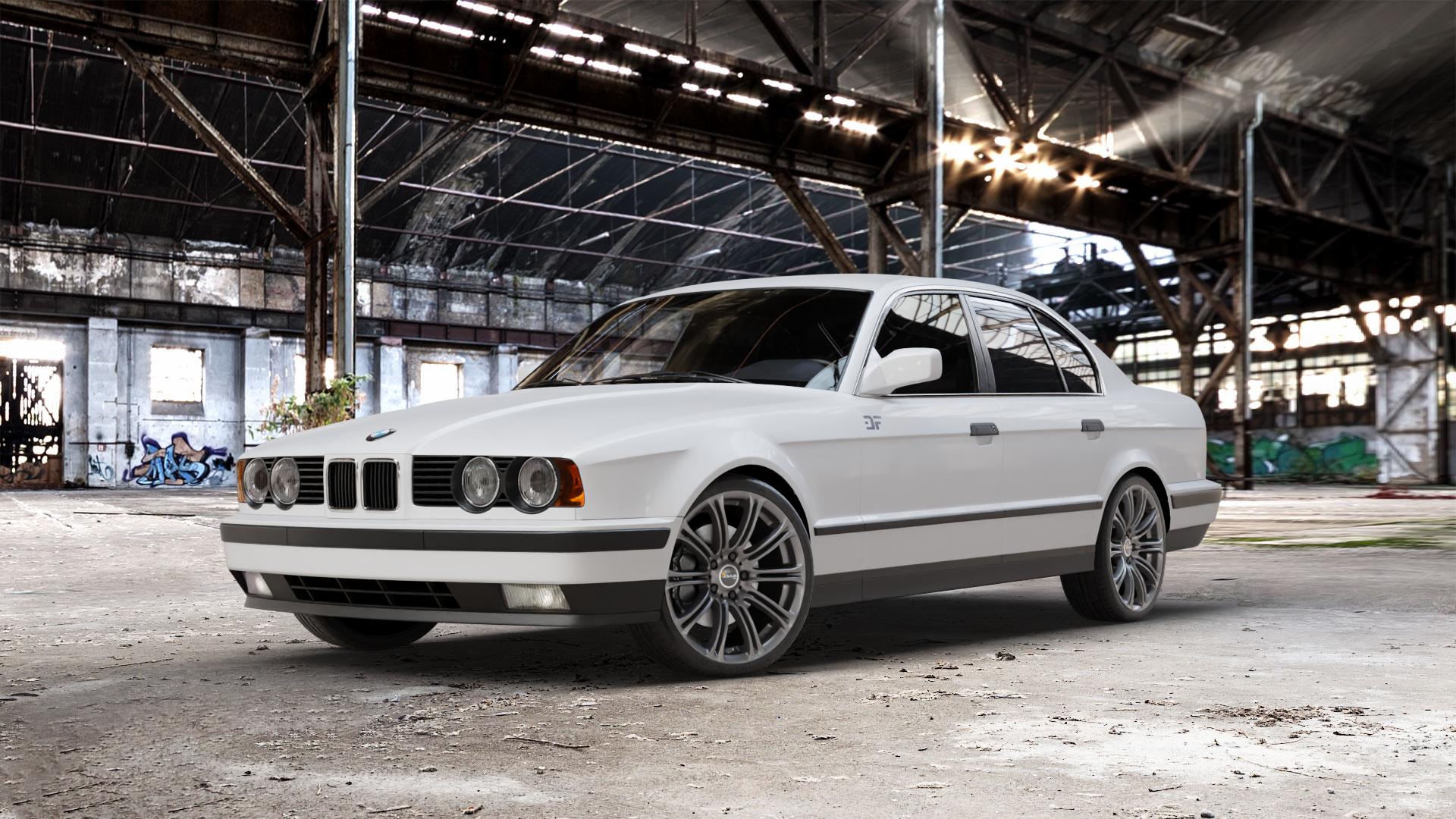 AVUS Racing AC-MB1 ANTHRACITE Felge mit Reifen grau anthrazit in 19Zoll Winterfelge Alufelge auf weissem BMW M5 Typ E34 (Limousine) 520i 525i 530i 535i 540i 525tds 518i 525td 524td E28 525ix (Touring) 5er Limousine (5/1) (5/H) Touring 6er E24 Coupé (6 CS) E12 1500- ⬇️ mit 15mm Tieferlegung ⬇️ Old Industrial Hall_max_5300mm_2024 Frontansicht_1