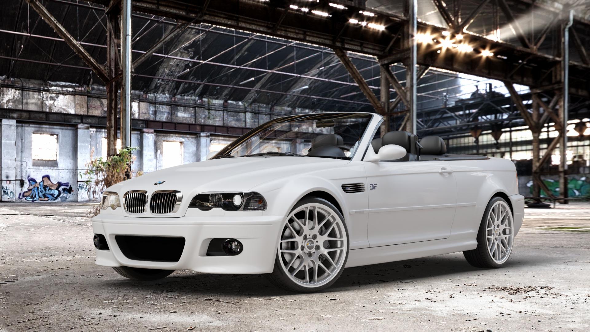 AVUS Racing AC-MB4 HYPER SILVER Felge mit Reifen silber in 19Zoll Winterfelge Alufelge auf weissem BMW 320cd Typ E46 (Cabrio) 2,0l 110kW (150 PS) 320ci 2,2l 125kW (170 323ci 2,5l 325ci 141kW (192 330cd 3,0l 150kW (204 330ci 170kW (231 318ci 105kW (143 M3 3er C ⬇️ mit 15mm Tieferlegung ⬇️ Old Industrial Hall_max_4400mm_2024 Frontansicht_1