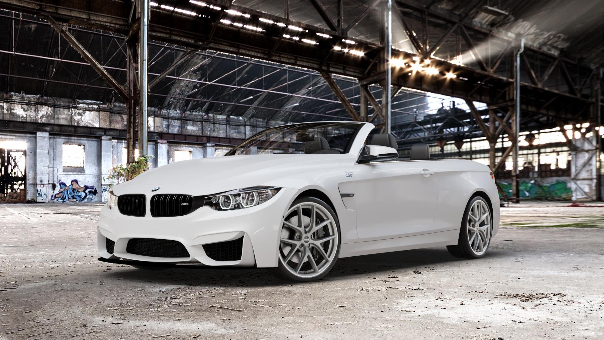 BBS CI-R platinum silber Felge mit Reifen in 20Zoll Winterfelge Alufelge auf weissem BMW M4 Typ F83 (Cabrio) 3,0l 317kW (431 PS) 331kW Competition (450 ⬇️ mit 15mm Tieferlegung ⬇️ Old Industrial Hall_max_5300mm_2024 Frontansicht_1
