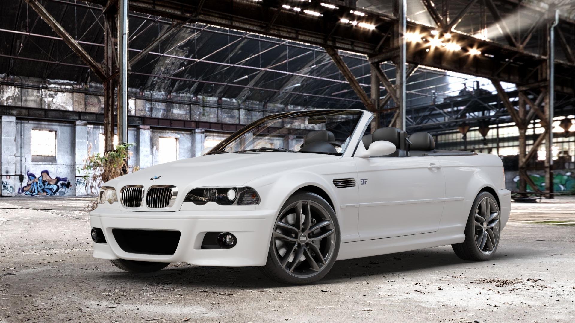 BBS SX kristall-schwarz Felge mit Reifen in 18Zoll Winterfelge Alufelge auf weissem BMW 320cd Typ E46 (Cabrio) 2,0l 110kW (150 PS) 320ci 2,2l 125kW (170 323ci 2,5l 325ci 141kW (192 330cd 3,0l 150kW (204 330ci 170kW (231 318ci 105kW (143 M3 3er C ⬇️ mit 15mm Tieferlegung ⬇️ Old Industrial Hall_max_4400mm_2024 Frontansicht_1