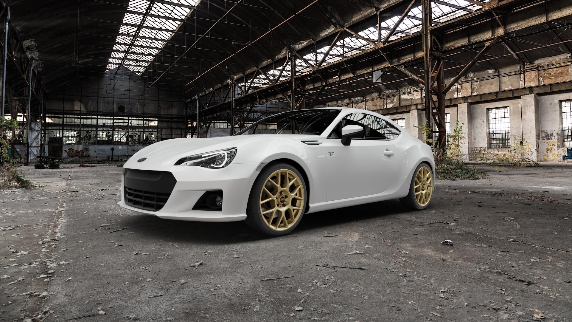 BBS XR bronze matt Felge mit Reifen in 18Zoll Winterfelge Alufelge auf weissem Subaru BRZ Typ ZC Facelift ⬇️ mit 15mm Tieferlegung ⬇️ Old Industrial Hall_max5000mm_2022 Frontansicht_1