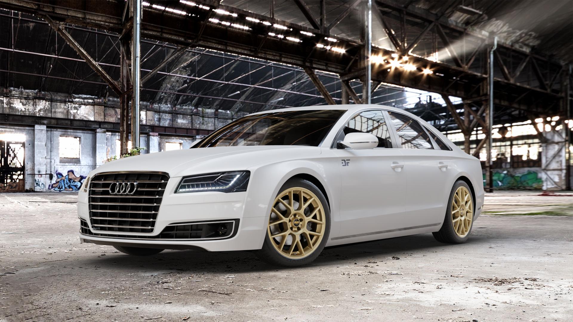 BBS XR bronze matt Felge mit Reifen in 20Zoll Winterfelge Alufelge auf weissem Audi A8 Typ D4/4H Facelift ⬇️ mit 15mm Tieferlegung ⬇️ Old Industrial Hall_max_5300mm_2024 Frontansicht_1