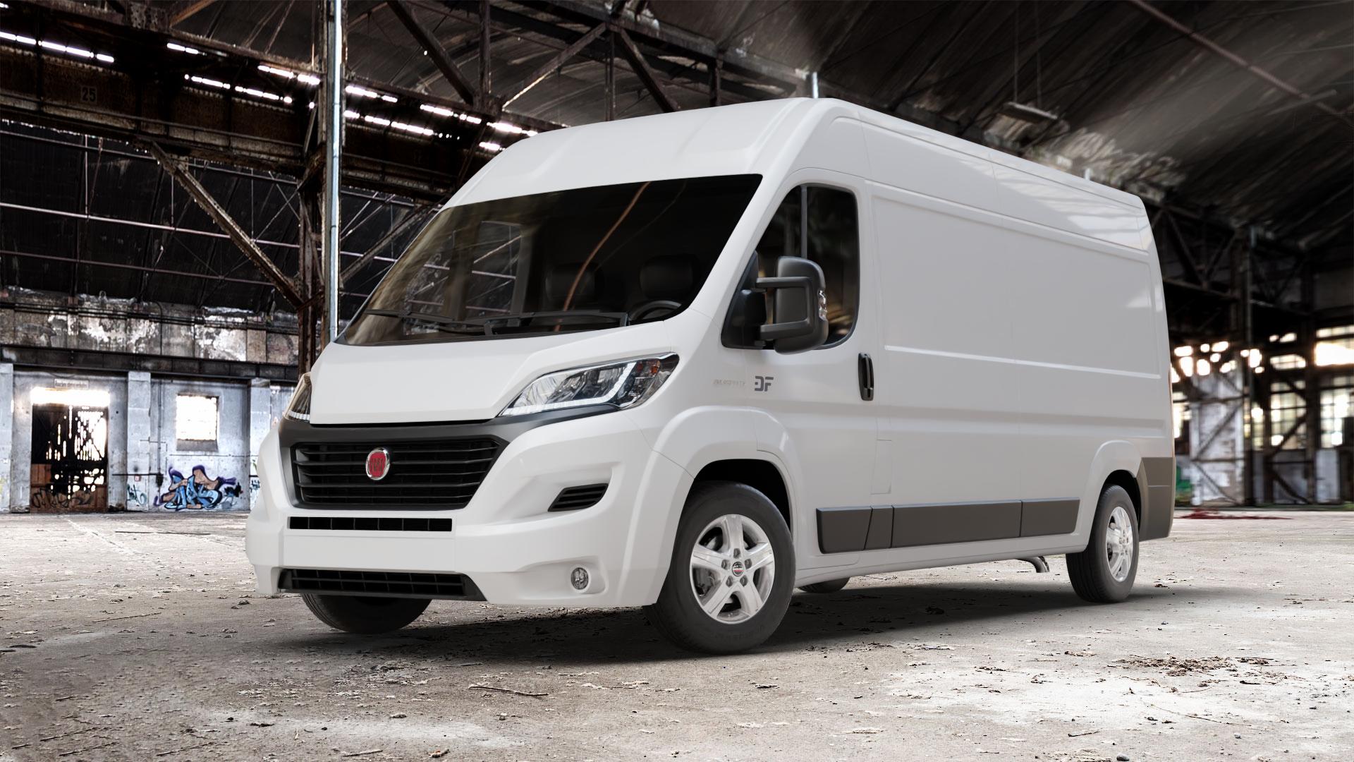 Borbet CWD crystal silver Felge mit Reifen silber in 16Zoll Winterfelge Alufelge auf weissem Fiat Ducato Kasten Typ 250 Facelift 2,3l D 83kW 110 Multijet (113 PS) 109kW 150 (148 103kW 140 (140 118kW 160 (160 88kW 120 (120 3,0l CNG 100kW Natural Power (13 ⬇️ mit 15mm Tieferlegung ⬇️ Old Industrial Hall_max_7000mm_2024 Frontansicht_1