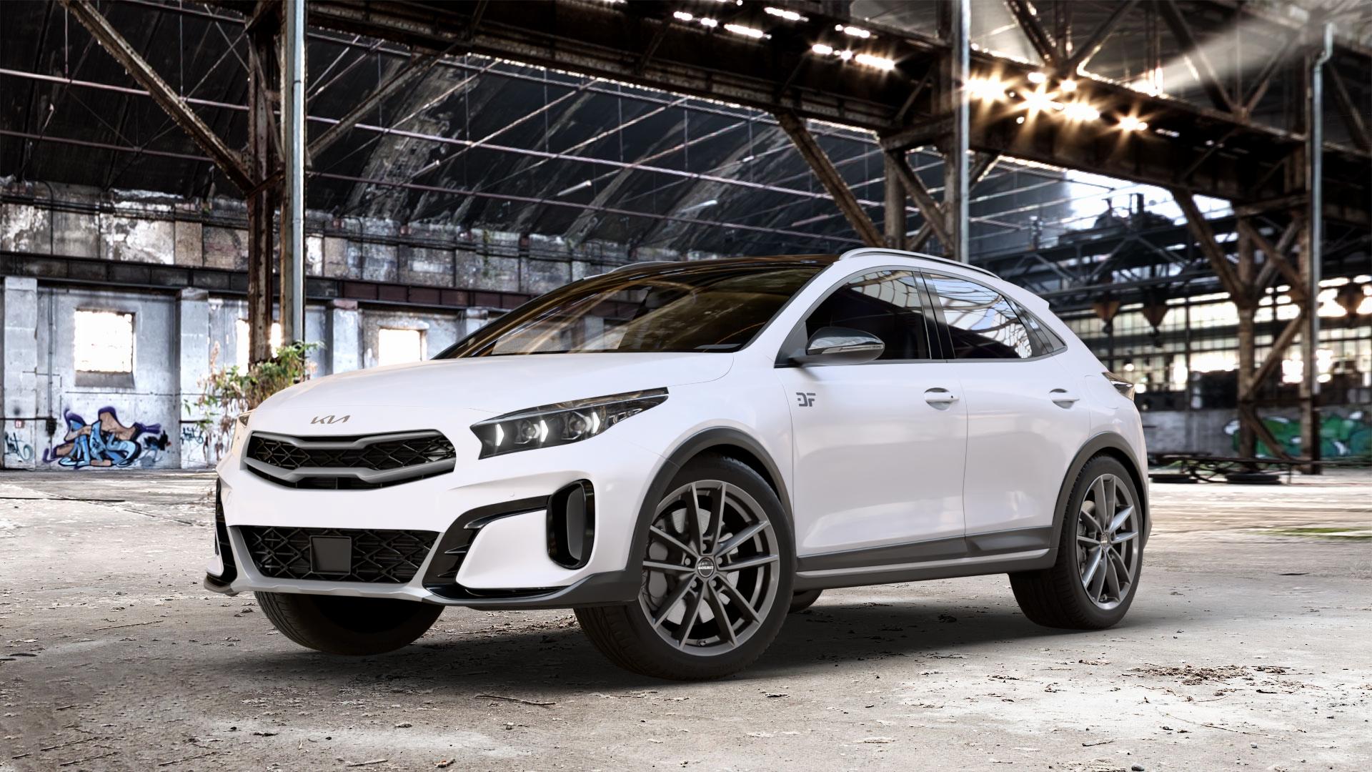 Borbet W mistral anthracite glossy Felge mit Reifen grau in 17Zoll Winterfelge Alufelge auf weissem Kia XCeed Typ CD Facelift 1,0l T-GDI 88kW (120 PS) 1,5l 118kW Mild-Hybrid (160 1,6l GDI 77kW Hybrid (105 CRDi 100kW (136 150kW (204 103kW (140 ⬇️ mit 15mm Tieferlegung ⬇️ Old Industrial Hall_max_4400mm_2024 Frontansicht_1