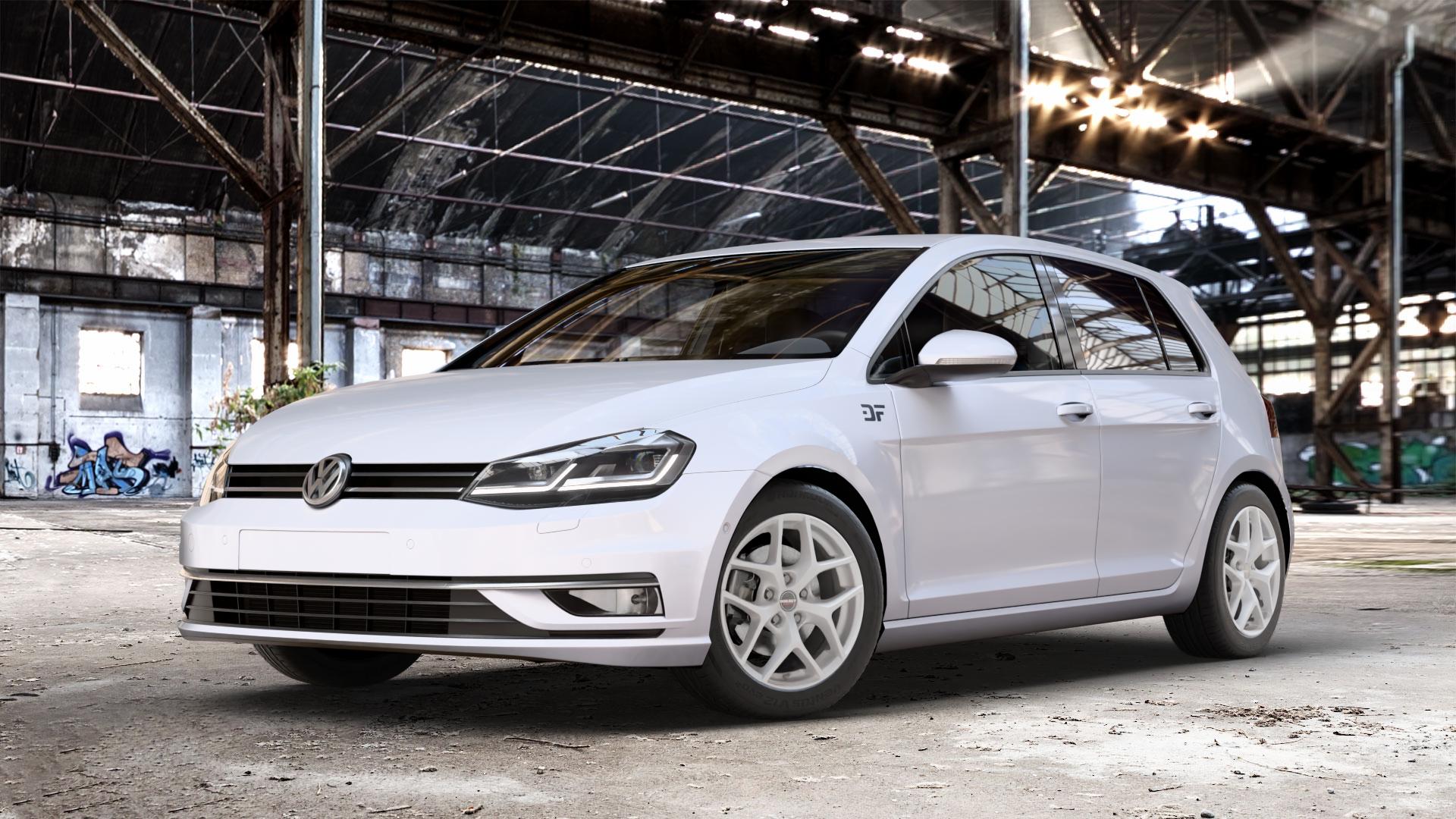 Borbet Y crystal silver Felge mit Reifen silber in 16Zoll Winterfelge Alufelge auf weissem unilack Volkswagen (VW) Golf 7 Facelift 1,0l TSI 63kW (86 PS) 2,0l TDI 110kW (150 1,6l 66kW (90 1,4l 92kW (125 EcoFuel 85kW (116 81kW (110 TGI 4Motion 1,5l 96kW ⬇️ mit 15mm Tieferlegung ⬇️ Old Industrial Hall_max_4400mm_2024 Frontansicht_1