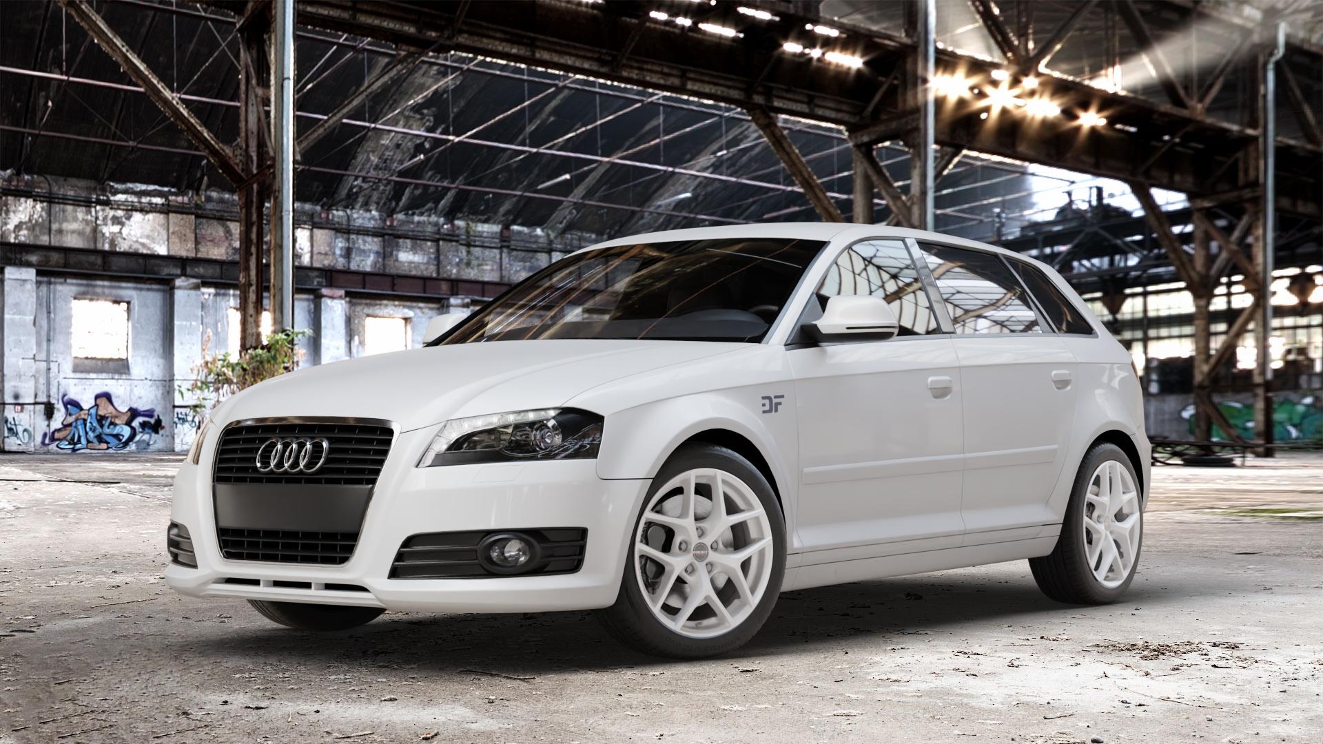 Borbet Y crystal silver Felge mit Reifen silber in 17Zoll Winterfelge Alufelge auf weissem Audi A3 Typ 8P (Sportback) 1,6l 75kW (102 PS) 2,0l FSI 110kW (150 1,9l TDI 77kW (105 103kW (140 TFSI 147kW (200 85kW (116 100kW (136 1,8l 118kW (160 125kW (170 1 ⬇️ mit 15mm Tieferlegung ⬇️ Old Industrial Hall_max_4400mm_2024 Frontansicht_1
