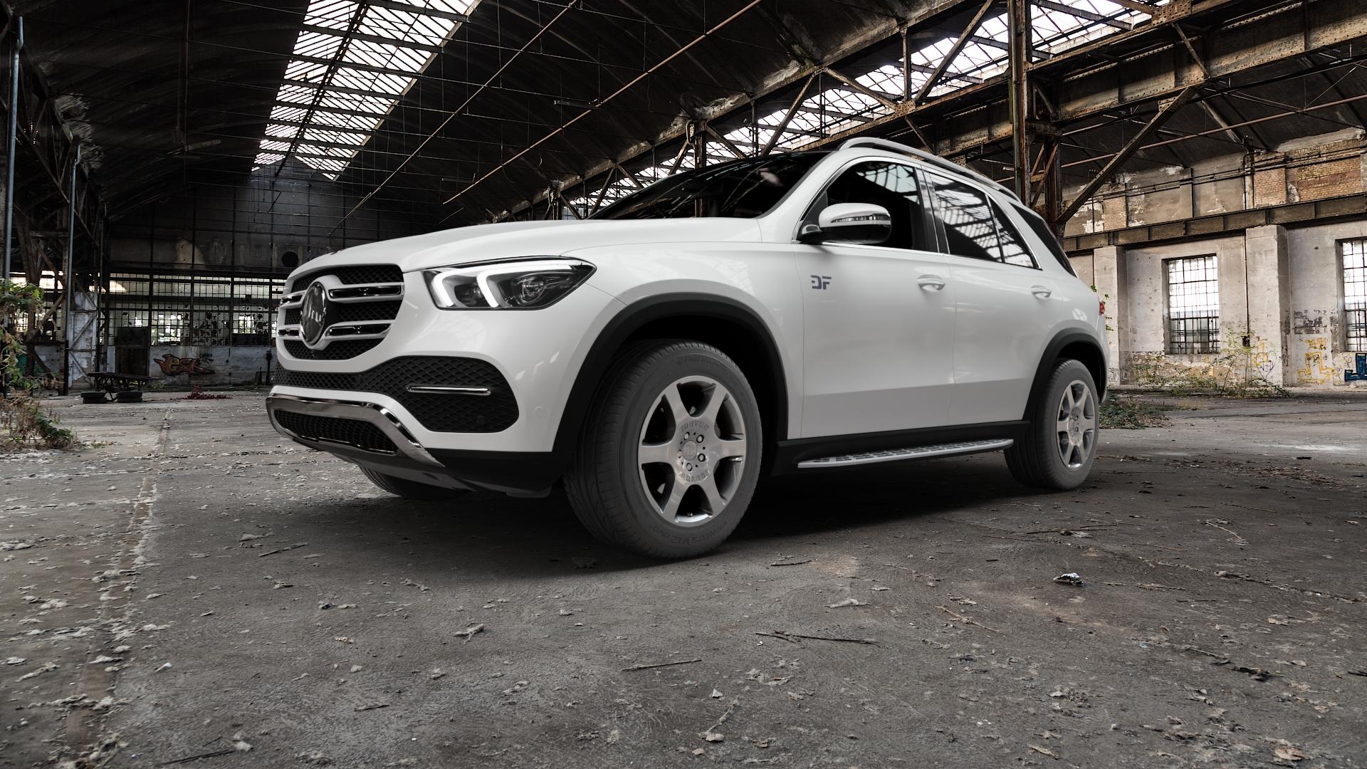 Brabus Monoblock A Silber lackiert Felge mit Reifen in 18Zoll Winterfelge Alufelge auf weissem Mercedes GLE-Klasse SUV Typ V167 (H1GLE) ⬇️ mit 15mm Tieferlegung ⬇️ Old Industrial Hall_max5000mm_2022 Frontansicht_1