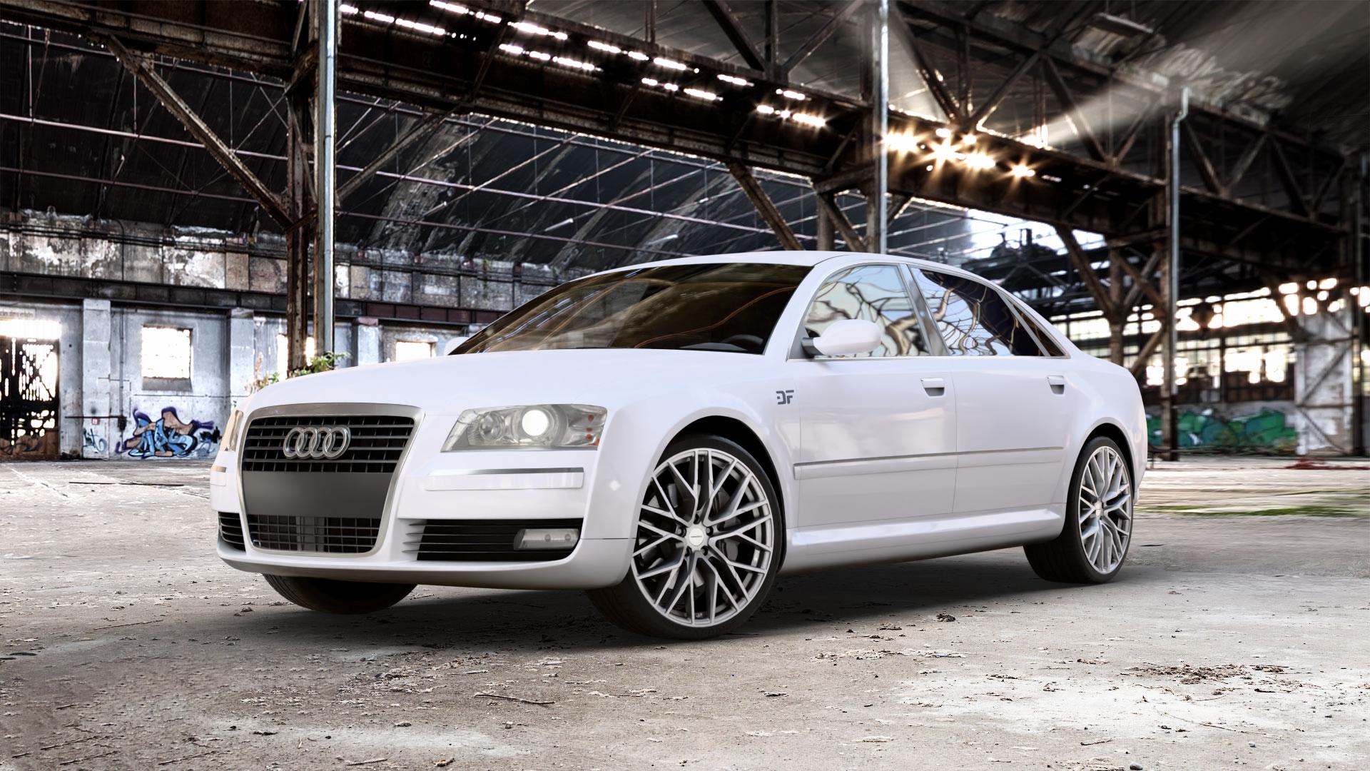 CARMANI 20 Ludwig white silver Felge mit Reifen silber weiss in 21Zoll Winterfelge Alufelge auf weissem Audi A8 Typ D3/4E 3,7l quattro 206kW (280 PS) 4,2l 246kW (334 3,0l 162kW (220 3,2l FSI 191kW (260 TDI 155kW (211 171kW (232 4,0l 202kW (275 240kW (326 2,8l 154kW ⬇️ mit 15mm Tieferlegung ⬇️ Old Industrial Hall_max_5300mm_2024 Frontansicht_1