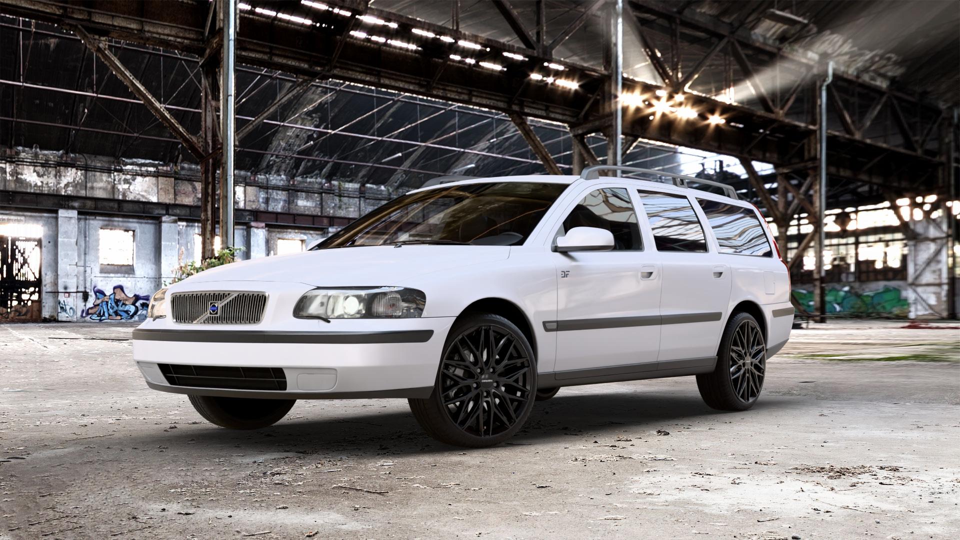 CARMANI 26 Max black Felge mit Reifen schwarz in 19Zoll Winterfelge Alufelge auf weissem Volvo V70 II Typ S 2,4l 125kW (170 PS) D5 120kW (163 2,0l T 132kW (179 2,3l T5 184kW (250 103kW (140 Bifue D 93kW (126 96kW (131 136kW (185 AWD 147kW (200 191kW ⬇️ mit 15mm Tieferlegung ⬇️ Old Industrial Hall_max_5300mm_2024 Frontansicht_1
