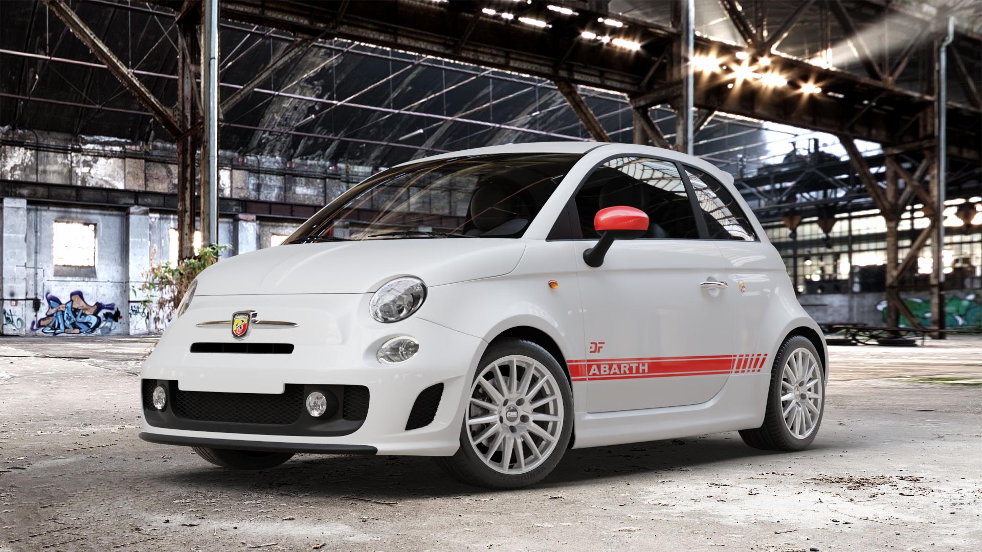 CMS C23 Racing Silver Felge mit Reifen silber in 16Zoll Winterfelge Alufelge auf weissem Fiat 500 Typ 312 1,4l Abarth 16V 99kW (135 PS) 118kW (160 132kW (179 103kW (140 695 Biposto 139kW (189 Facelift 595 107kW (145 120kW (163 Turismo 121kW (165 Comp ⬇️ mit 15mm Tieferlegung ⬇️ Old Industrial Hall_max_4400mm_2024 Frontansicht_1