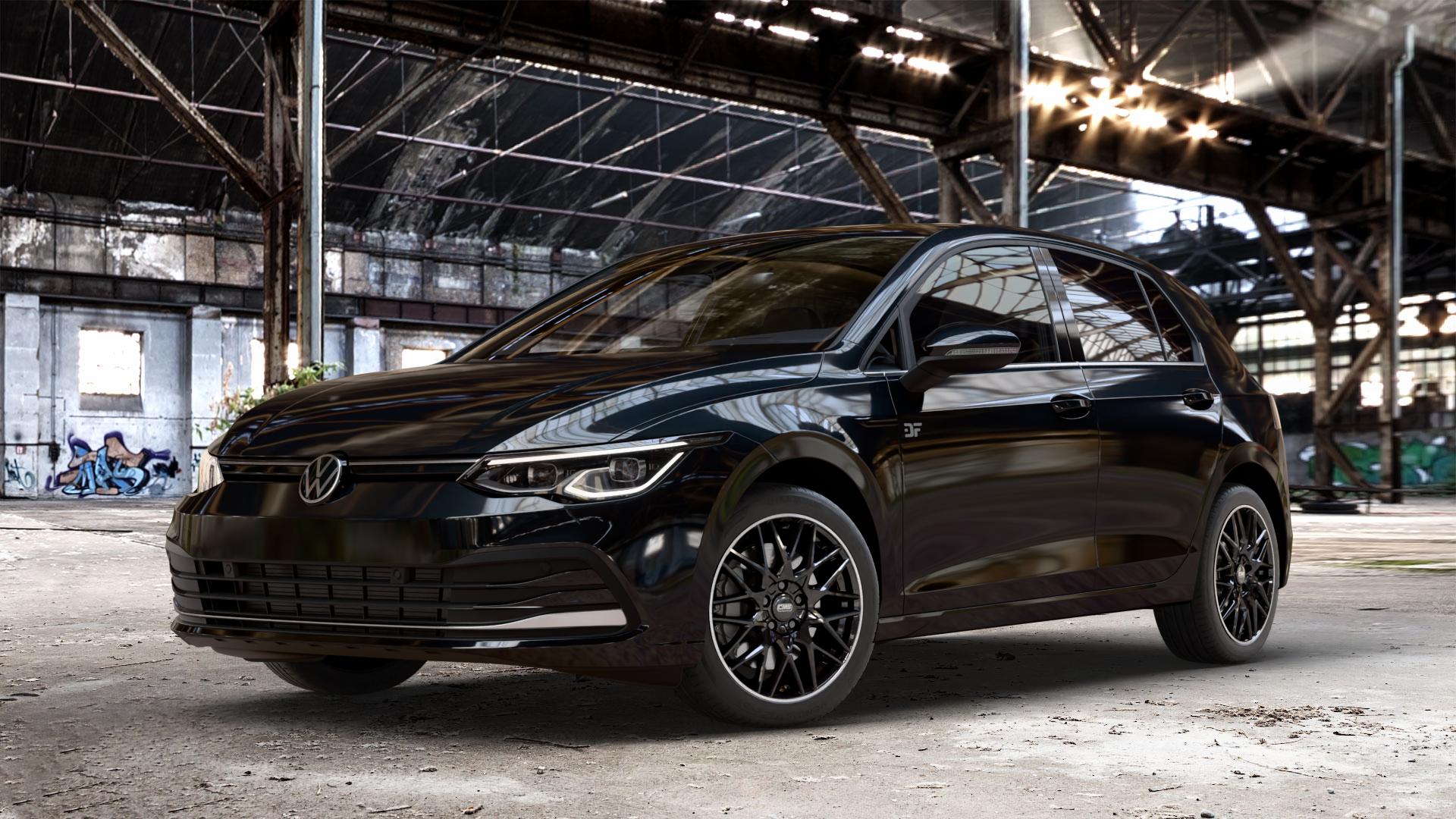 CMS C25 Diamond Rim Black Felge mit Reifen grau schwarz in 17Zoll Winterfelge Alufelge auf metallic schwarzem Volkswagen (VW) Golf 8 1,5l TSI 96kW (131 PS) 110kW (150 2,0l TDI 85kW (116 Mild-Hybrid 1,0l 81kW (110 66kW (90 1,4l Hybrid TGI 4Motion 140kW (190 ⬇️ mit 15mm Tieferlegung ⬇️ Old Industrial Hall_max_4400mm_2024 Frontansicht_1