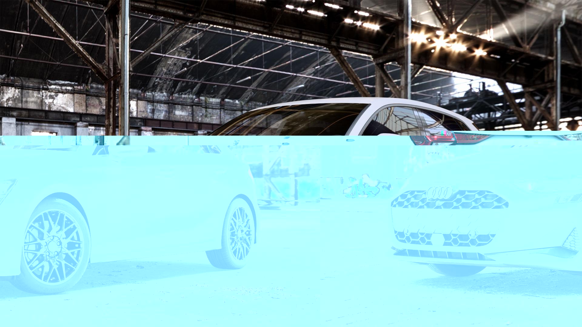 CMS C25 Diamond Rim Black Felge mit Reifen grau schwarz in 17Zoll Winterfelge Alufelge auf weissem Audi A3 Typ GY (Sportback) Facelift 2,0l 30 TDI 85kW (116 PS) 1,5l TFSI Mild-Hybrid 35 110kW (150 PHEV 200 130kW Hybrid (177 150 ⬇️ mit 15mm Tieferlegung ⬇️ Old Industrial Hall_max_4400mm_2024 Frontansicht_1