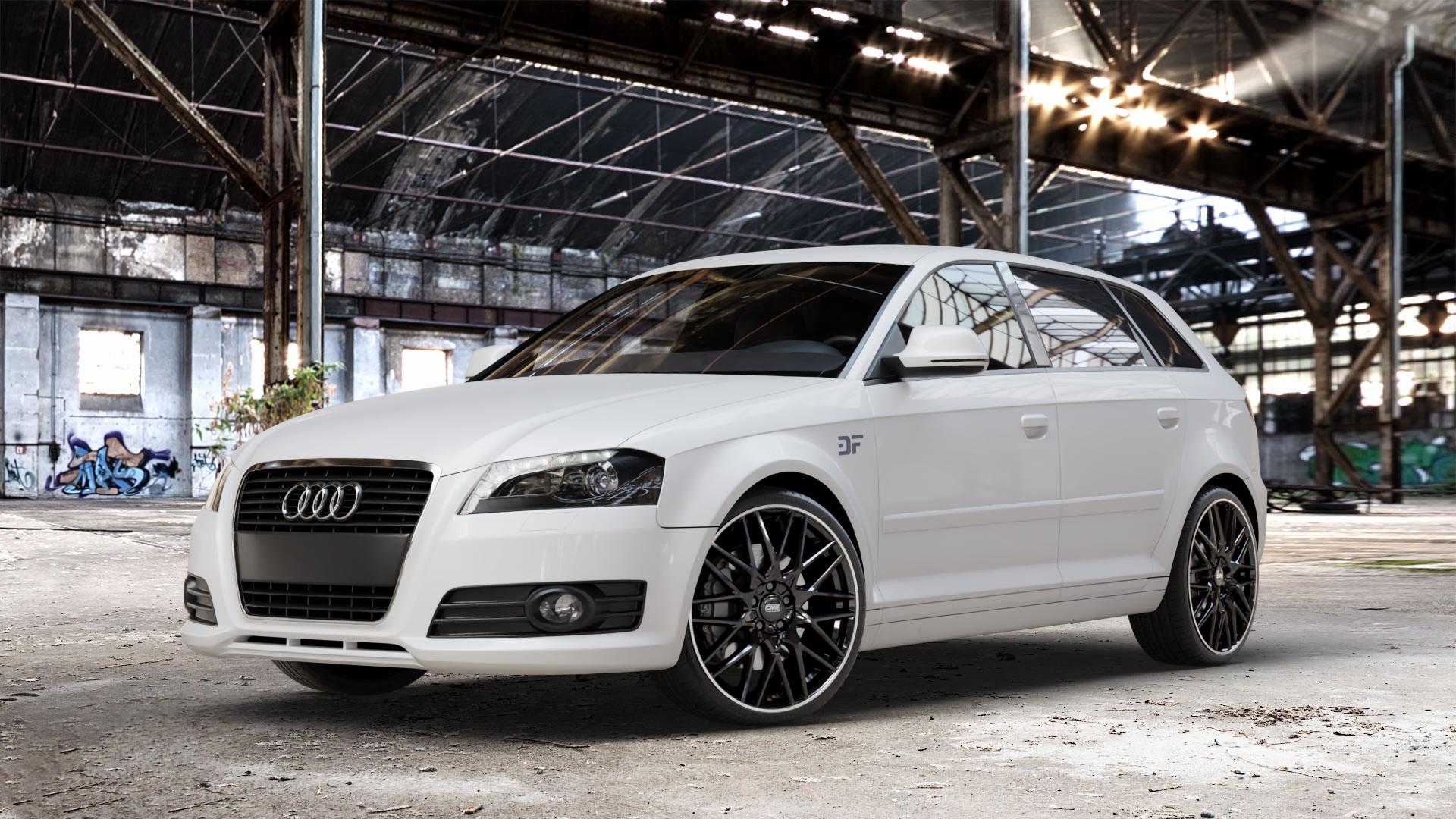 CMS C25 Diamond Rim Black Felge mit Reifen grau schwarz in 19Zoll Winterfelge Alufelge auf weissem Audi A3 Typ 8P (Sportback) 1,6l 75kW (102 PS) 2,0l FSI 110kW (150 1,9l TDI 77kW (105 103kW (140 TFSI 147kW (200 85kW (116 100kW (136 1,8l 118kW (160 125kW (170 1 ⬇️ mit 15mm Tieferlegung ⬇️ Old Industrial Hall_max_4400mm_2024 Frontansicht_1