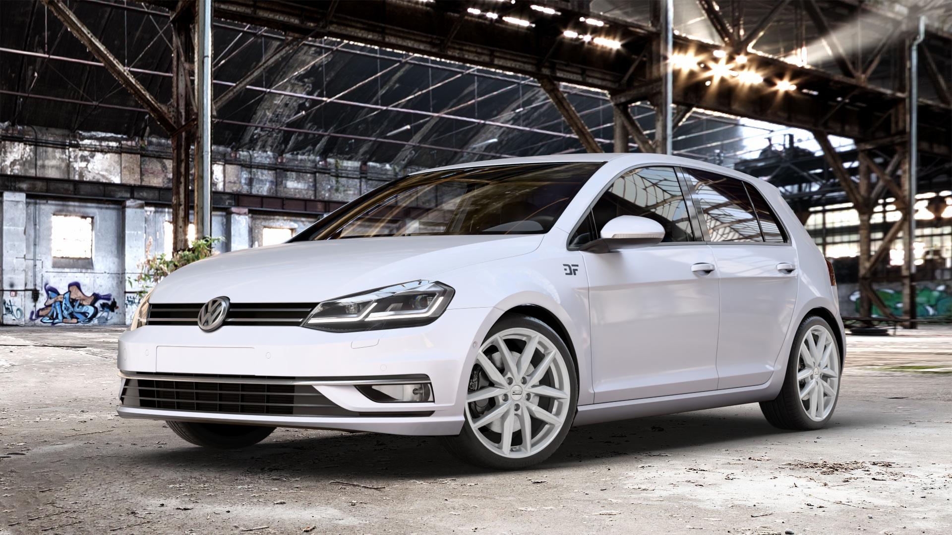 CMS C28 Racing Silver Felge mit Reifen silber in 18Zoll Winterfelge Alufelge auf weissem unilack Volkswagen (VW) Golf 7 Facelift 1,0l TSI 63kW (86 PS) 2,0l TDI 110kW (150 1,6l 66kW (90 1,4l 92kW (125 EcoFuel 85kW (116 81kW (110 TGI 4Motion 1,5l 96kW ⬇️ mit 15mm Tieferlegung ⬇️ Old Industrial Hall_max_4400mm_2024 Frontansicht_1