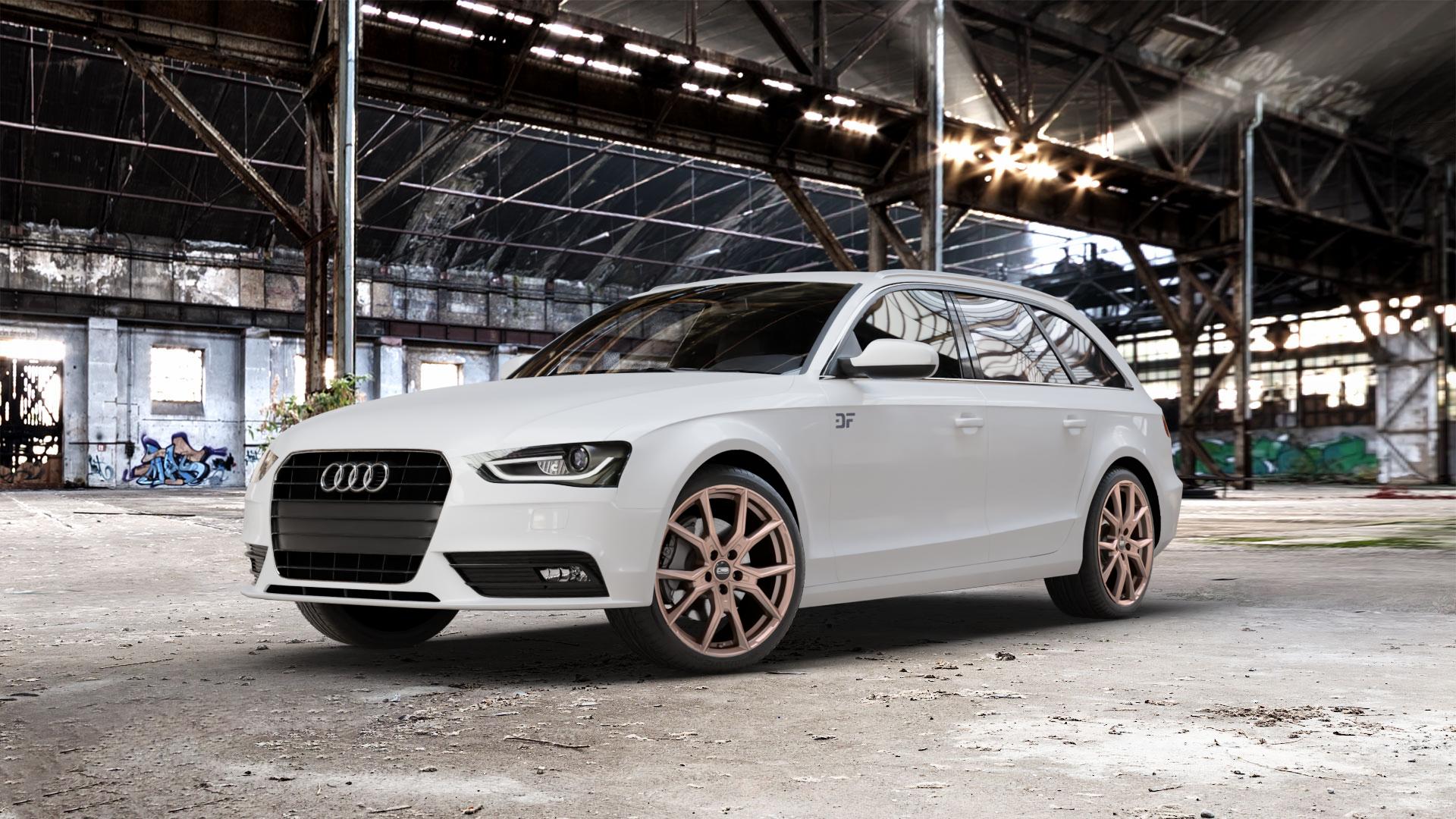 CMS C33 Bronze Felge mit Reifen in 19Zoll Winterfelge Alufelge auf weissem Audi A4 Typ 8K5/B8 (Avant) Facelift ⬇️ mit 15mm Tieferlegung ⬇️ Old Industrial Hall_max_5300mm_2024 Frontansicht_1