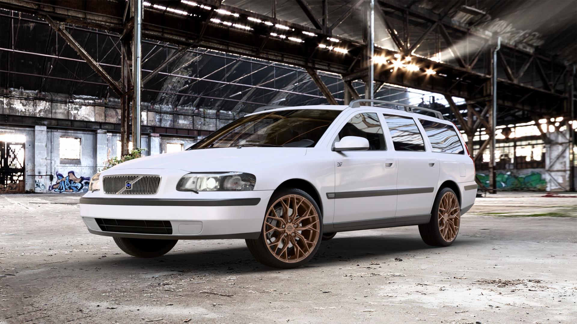 Concaver CVR1 Brushed Bronze Felge mit Reifen in 19Zoll Winterfelge Alufelge auf weissem Volvo V70 II Typ S 2,4l 125kW (170 PS) D5 120kW (163 2,0l T 132kW (179 2,3l T5 184kW (250 103kW (140 Bifue D 93kW (126 96kW (131 136kW (185 AWD 147kW (200 191kW ⬇️ mit 15mm Tieferlegung ⬇️ Old Industrial Hall_max_5300mm_2024 Frontansicht_1