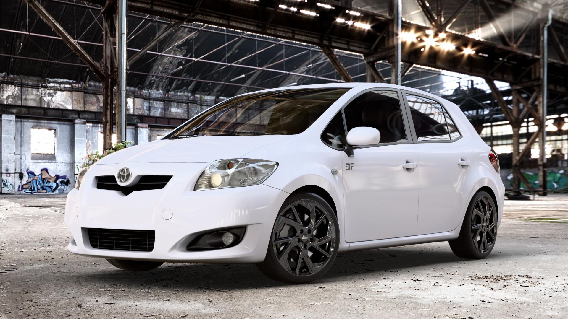 DEZENT AP BLACK Felge mit Reifen schwarz in 18Zoll Winterfelge Alufelge auf weissem Toyota Auris (07-12) 1,6l Dual VVT-i 91kW (124 PS) 1,4l D-4D 66kW (90 71kW (97 1,3l 74kW (101 73kW (99 Vavematic 97kW (132 1,8l 108kW (147 VVT-i-Hybrid ⬇️ mit 15mm Tieferlegung ⬇️ Old Industrial Hall_max_4400mm_2024 Frontansicht_1