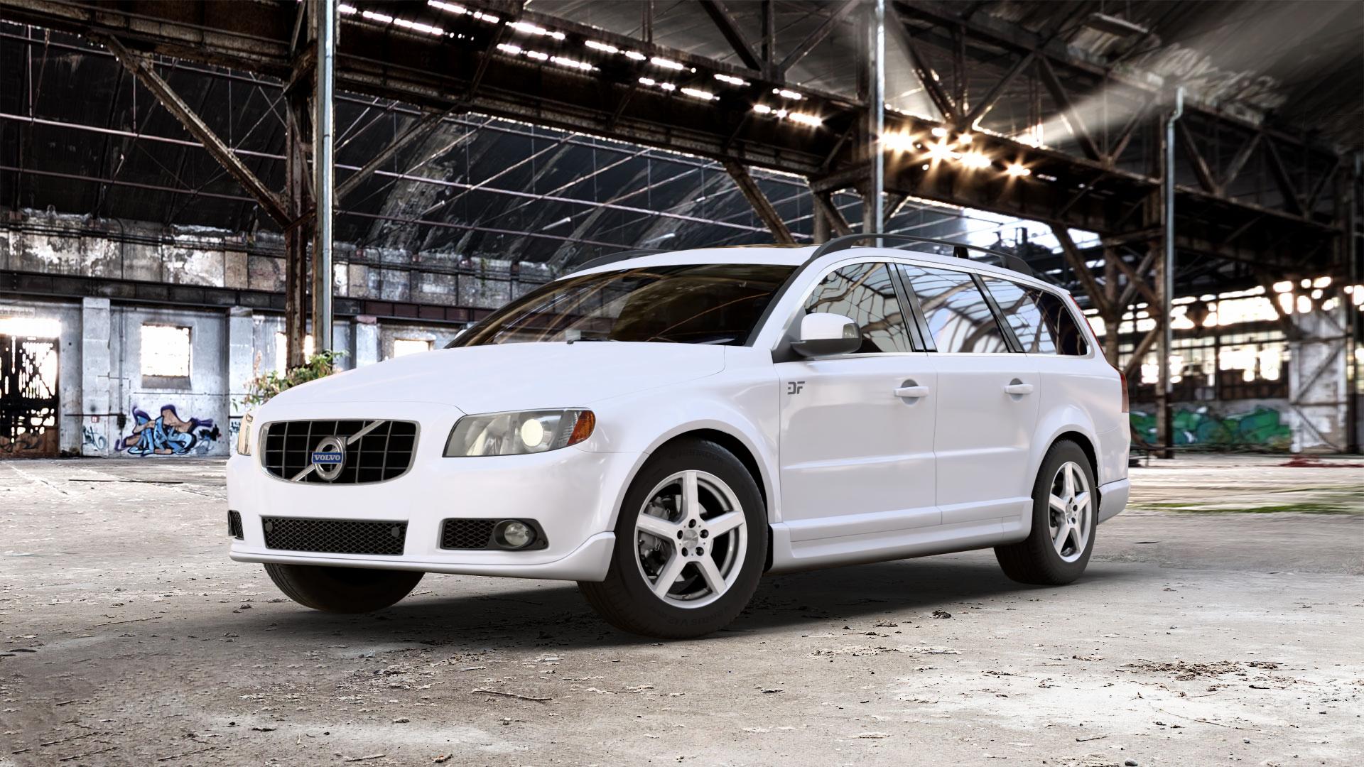 DEZENT TY SILVER Felge mit Reifen silber in 16Zoll Winterfelge Alufelge auf weissem Volvo V70 III Typ B 2,0l 107kW (145 PS) D 100kW (136 1,6l T4 132kW (179 T 149kW (203 D3 120kW (163 DRIVe 80kW (109 84kW (114 D4 133kW (181 ⬇️ mit 15mm Tieferlegung ⬇️ Old Industrial Hall_max_5300mm_2024 Frontansicht_1