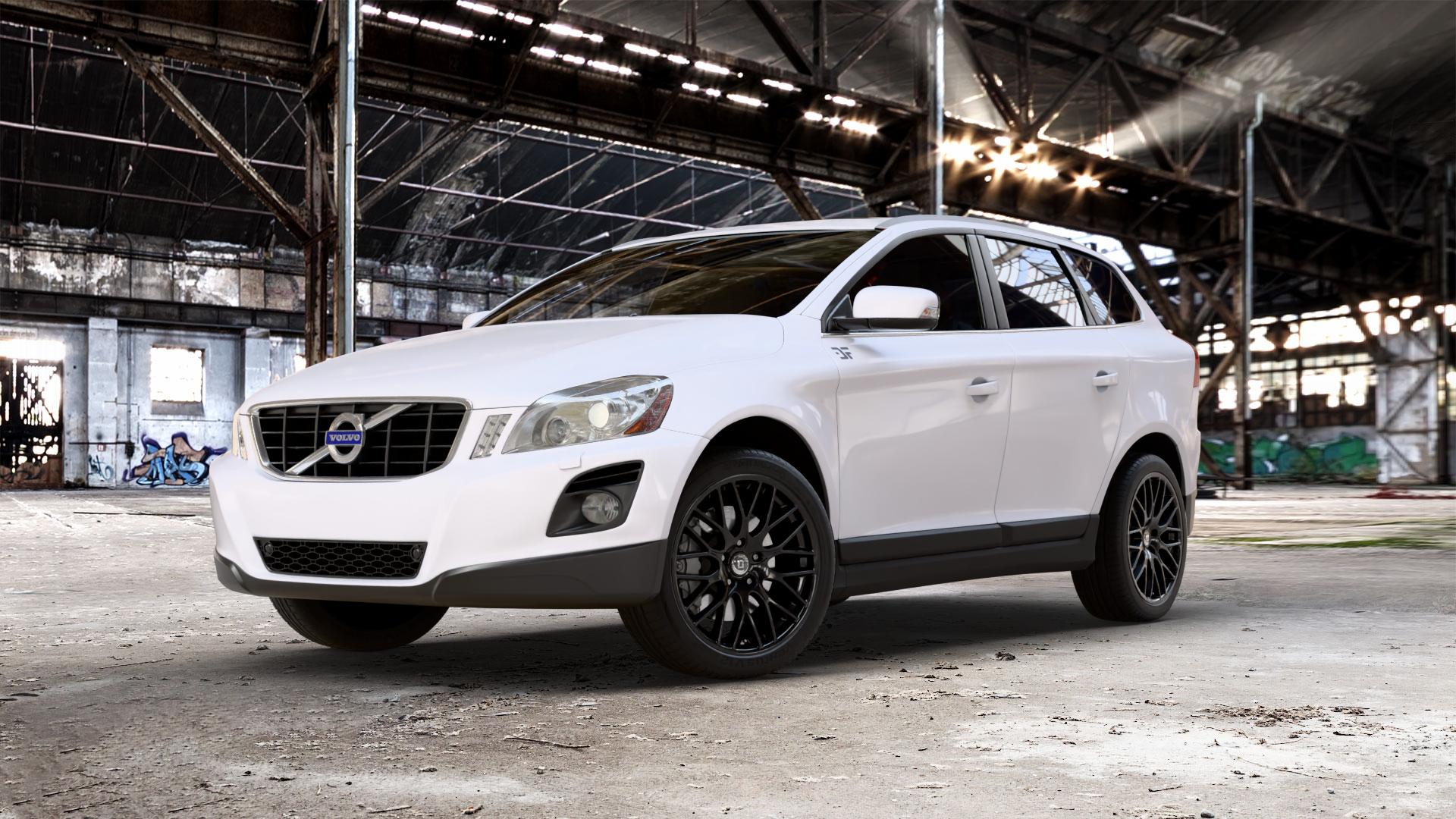 DIEWE WHEELS IMPATTO NeroS Felge mit Reifen grau schwarz in 20Zoll Winterfelge Alufelge auf weissem Volvo XC60 Typ D ⬇️ mit 15mm Tieferlegung ⬇️ Old Industrial Hall_max_5300mm_2024 Frontansicht_1