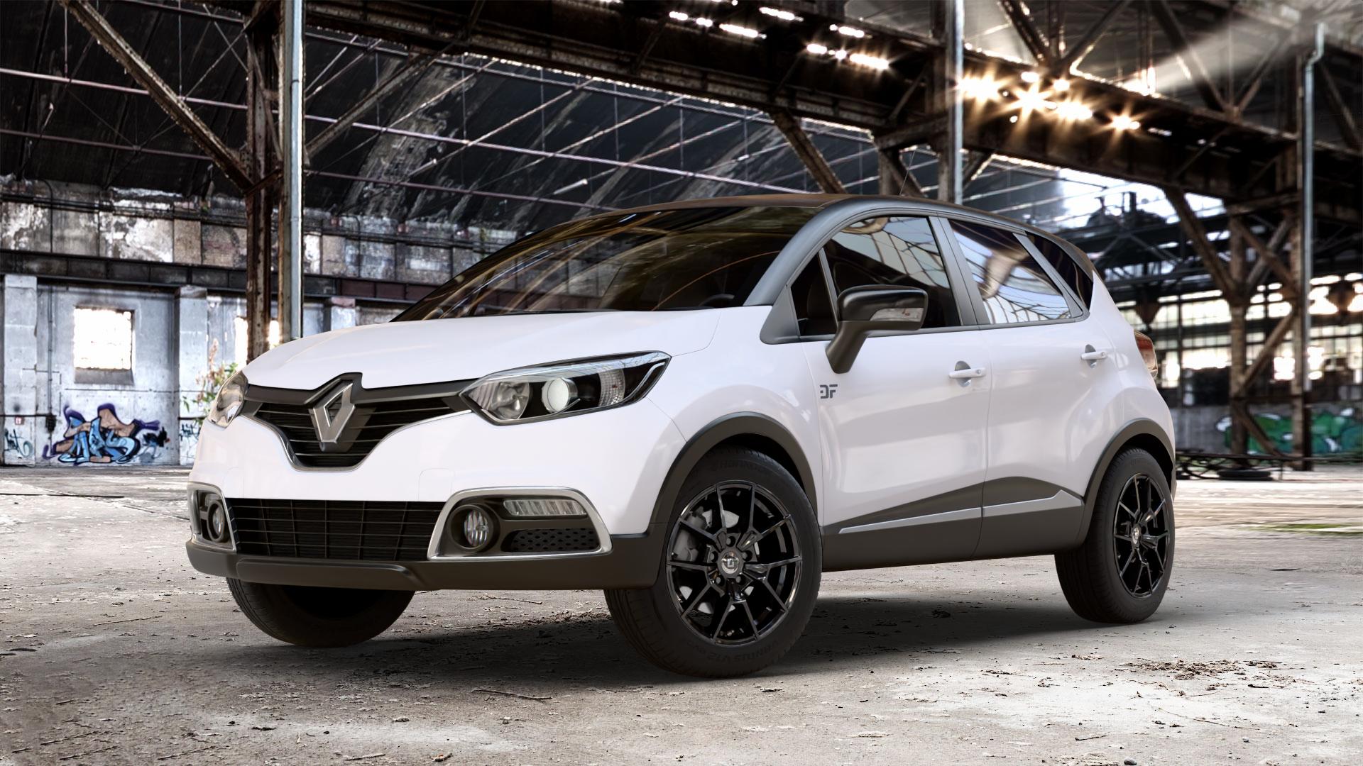 DIEWE WHEELS NEVE Black glossy Felge mit Reifen schwarz in 16Zoll Winterfelge Alufelge auf weissem Renault Captur Typ R 0,9l TCe 90 66kW (90 PS) 1,2l 120 EDC 88kW (120 1,5l dCi 110 81kW (110 87kW (118 ⬇️ mit 15mm Tieferlegung ⬇️ Old Industrial Hall_max_4400mm_2024 Frontansicht_1