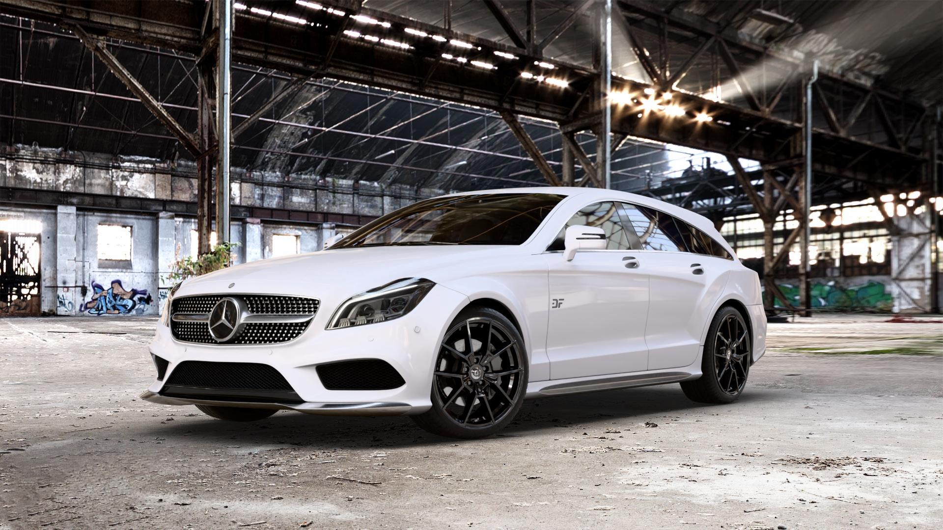 DIEWE WHEELS NEVE Black glossy Felge mit Reifen schwarz in 19Zoll Winterfelge Alufelge auf weissem Mercedes CLS Typ X218 Shooting Brake 2,1l 250 CDI 150kW (204 PS) 3,0l 350 195kW (265 4Matic 3,5l 225kW (306 4,7l 500 300kW (408 5,5l 63 AMG 410kW (557 4-Matic 43 ⬇️ mit 15mm Tieferlegung ⬇️ Old Industrial Hall_max_5300mm_2024 Frontansicht_1
