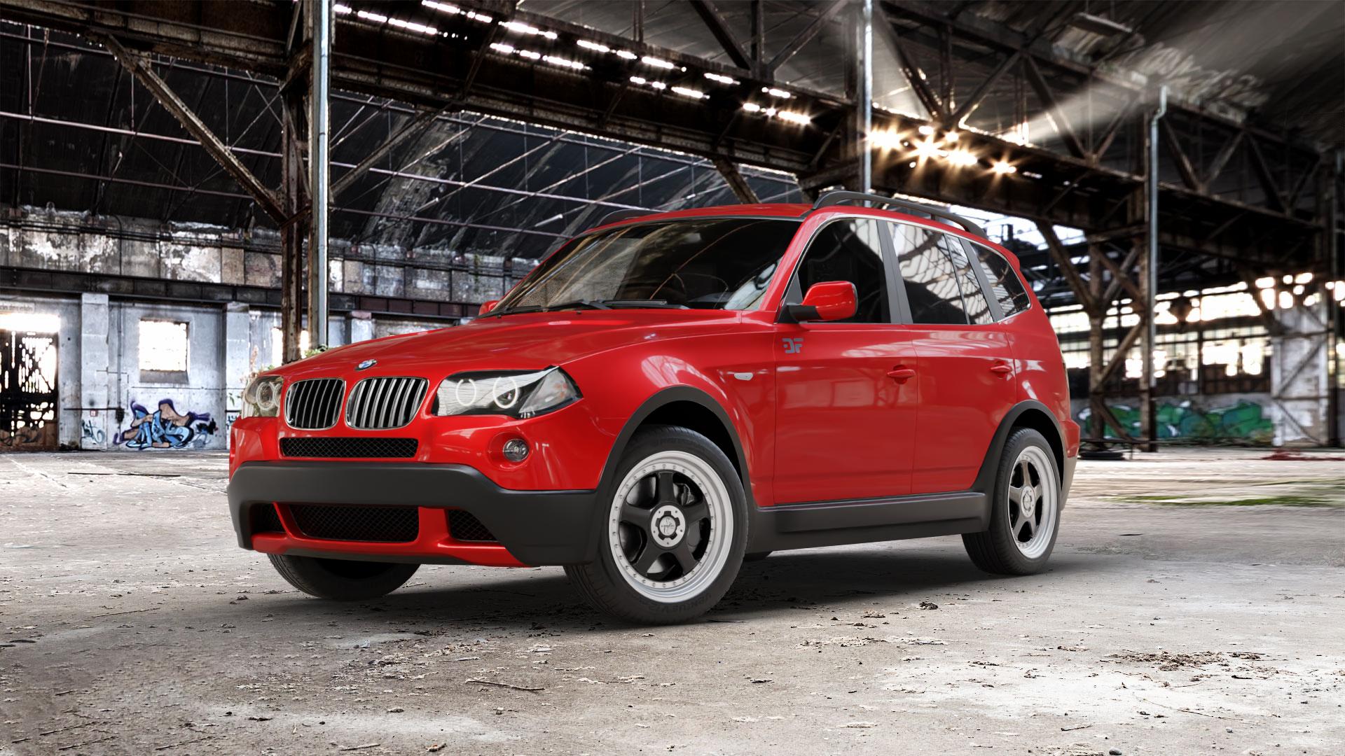 DIEWE WHEELS NEVE Silver Felge mit Reifen silber in 16Zoll Winterfelge Alufelge auf weissem Ford EcoSport Typ JK8 Facelift ⬇️ mit 15mm Tieferlegung ⬇️ Old Industrial Hall_max_4400mm_2024 Frontansicht_1