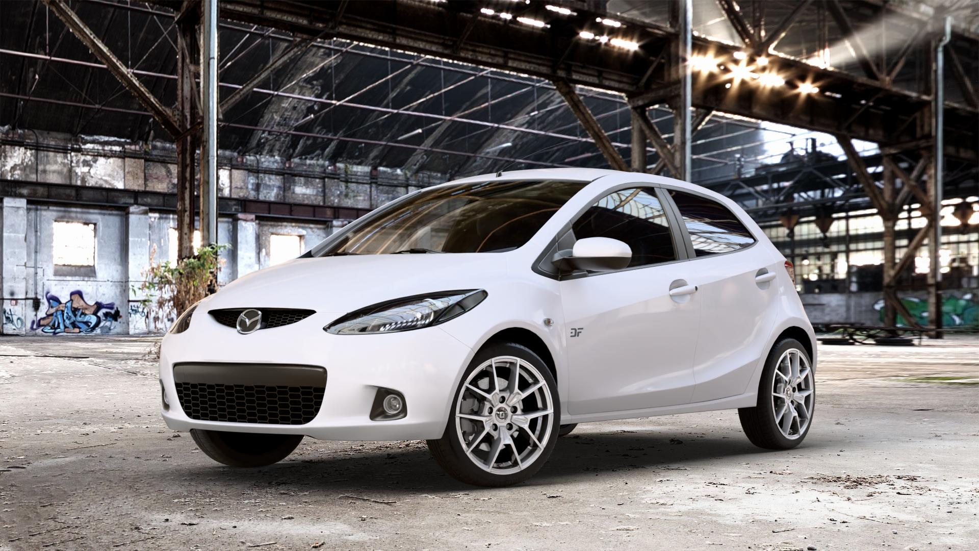 DIEWE WHEELS NEVE Silver Felge mit Reifen silber in 16Zoll Winterfelge Alufelge auf weissem Mazda 2 (07-14) (DE) 1,3l MZR 55kW (75 PS) 63kW (86 1,5l 76kW (103 1,4l MZR-CD 50kW (68 1,6l MZ-CD 66kW (90 LPG 62kW (84 70kW (95 75kW (102 ⬇️ mit 15mm Tieferlegung ⬇️ Old Industrial Hall_max_4400mm_2024 Frontansicht_1