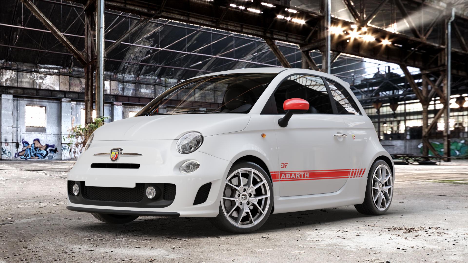 DIEWE WHEELS NEVE Silver Felge mit Reifen silber in 17Zoll Winterfelge Alufelge auf weissem Fiat 500 Typ 312 1,4l Abarth 16V 99kW (135 PS) 118kW (160 132kW (179 103kW (140 695 Biposto 139kW (189 Facelift 595 107kW (145 120kW (163 Turismo 121kW (165 Comp ⬇️ mit 15mm Tieferlegung ⬇️ Old Industrial Hall_max_4400mm_2024 Frontansicht_1