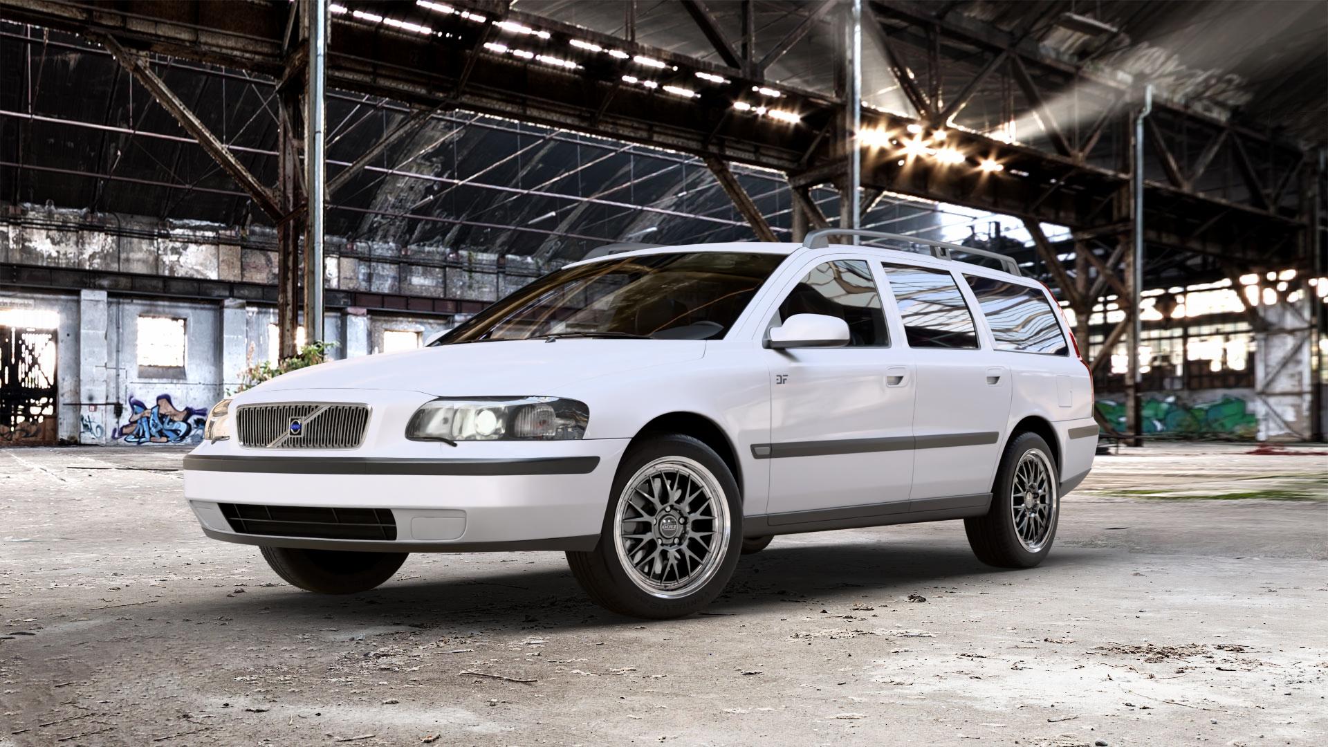 DOTZ BILBAO GUNMETAL/POLISHED LIP Felge mit Reifen grau silber mehrfarbig anthrazit in 17Zoll Winterfelge Alufelge auf weissem Volvo V70 II Typ S 2,4l 125kW (170 PS) D5 120kW (163 2,0l T 132kW (179 2,3l T5 184kW (250 103kW (140 Bifue D 93kW (126 96kW (131 136kW (185 AWD 147kW (200 191kW ⬇️ mit 15mm Tieferlegung ⬇️ Old Industrial Hall_max_5300mm_2024 Frontansicht_1