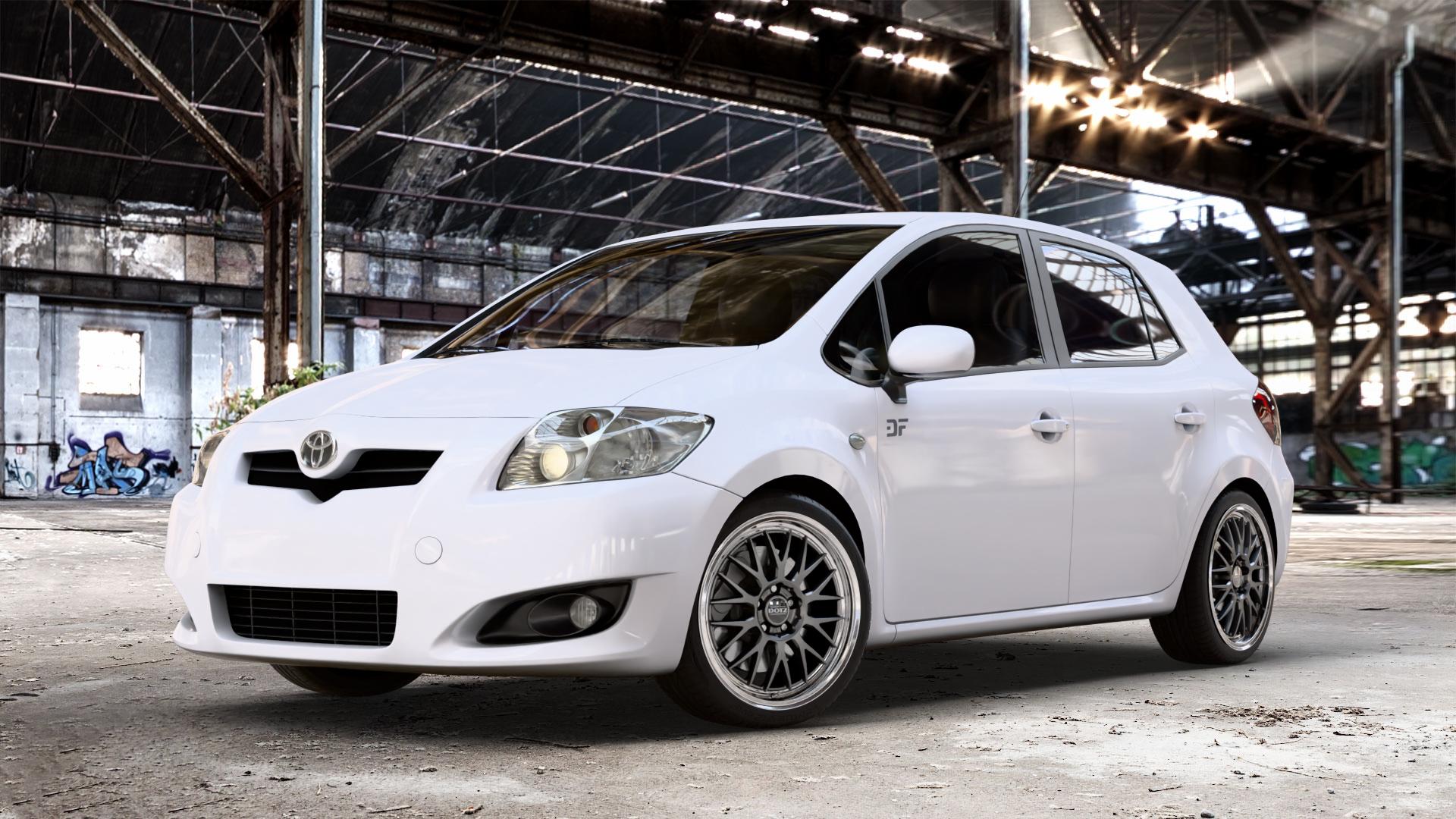DOTZ BILBAO GUNMETAL/POLISHED LIP Felge mit Reifen grau silber mehrfarbig anthrazit in 18Zoll Winterfelge Alufelge auf weissem Toyota Auris (07-12) 1,6l Dual VVT-i 91kW (124 PS) 1,4l D-4D 66kW (90 71kW (97 1,3l 74kW (101 73kW (99 Vavematic 97kW (132 1,8l 108kW (147 VVT-i-Hybrid ⬇️ mit 15mm Tieferlegung ⬇️ Old Industrial Hall_max_4400mm_2024 Frontansicht_1