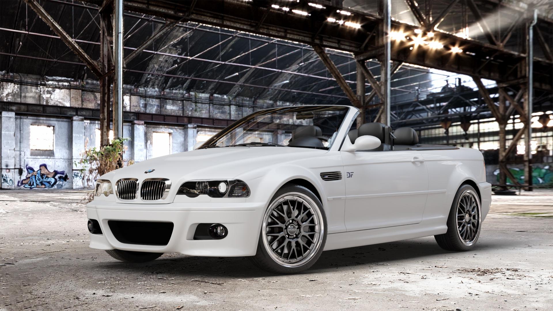 DOTZ BILBAO SILVER/POLISHED LIP Felge mit Reifen silber in 18Zoll Winterfelge Alufelge auf weissem BMW 320cd Typ E46 (Cabrio) 2,0l 110kW (150 PS) 320ci 2,2l 125kW (170 323ci 2,5l 325ci 141kW (192 330cd 3,0l 150kW (204 330ci 170kW (231 318ci 105kW (143 M3 3er C ⬇️ mit 15mm Tieferlegung ⬇️ Old Industrial Hall_max_4400mm_2024 Frontansicht_1