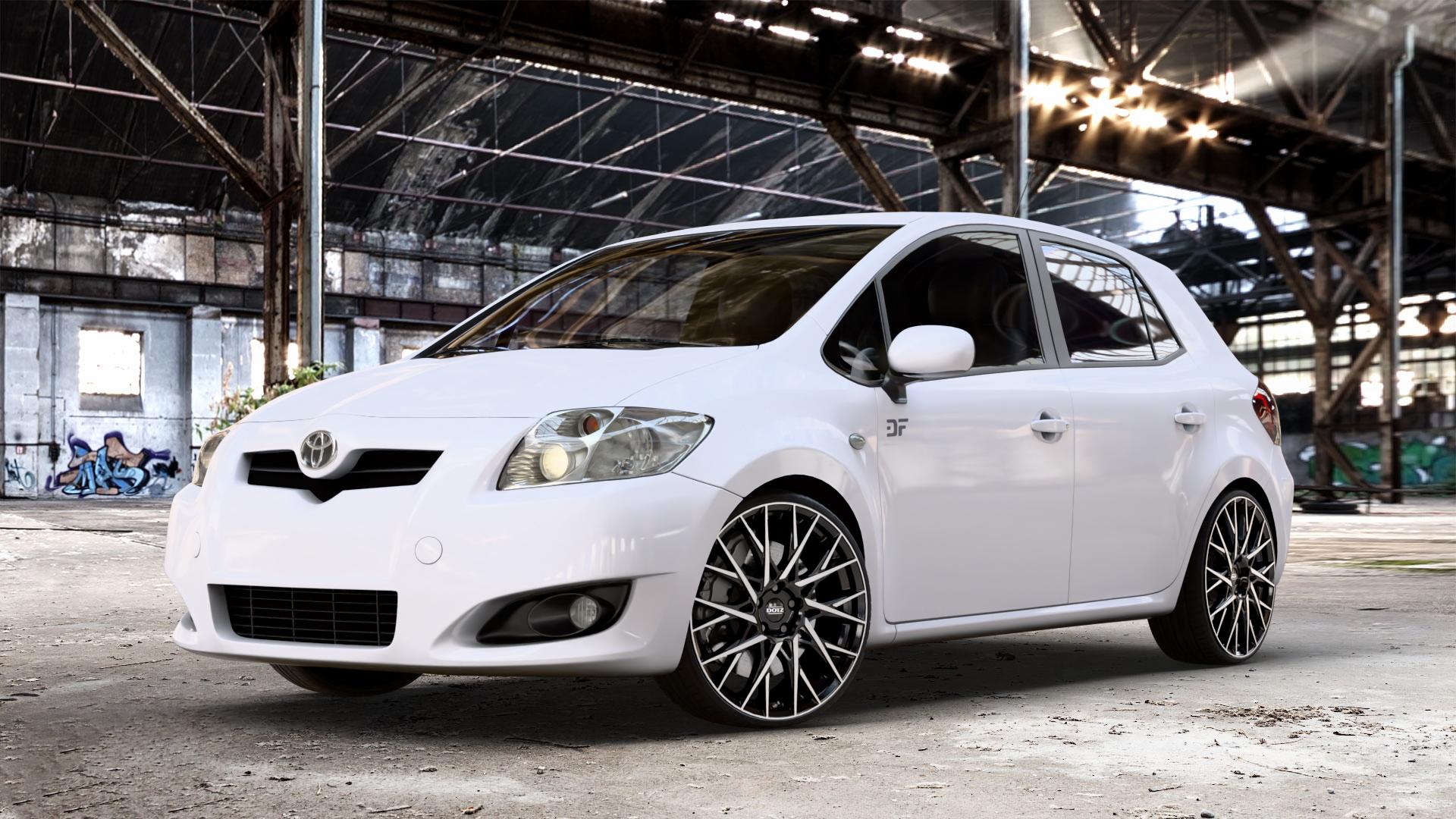 DOTZ FUJI BLACK/POLISHED Felge mit Reifen silber schwarz mehrfarbig in 20Zoll Winterfelge Alufelge auf weissem Toyota Auris (07-12) 1,6l Dual VVT-i 91kW (124 PS) 1,4l D-4D 66kW (90 71kW (97 1,3l 74kW (101 73kW (99 Vavematic 97kW (132 1,8l 108kW (147 VVT-i-Hybrid ⬇️ mit 15mm Tieferlegung ⬇️ Old Industrial Hall_max_4400mm_2024 Frontansicht_1