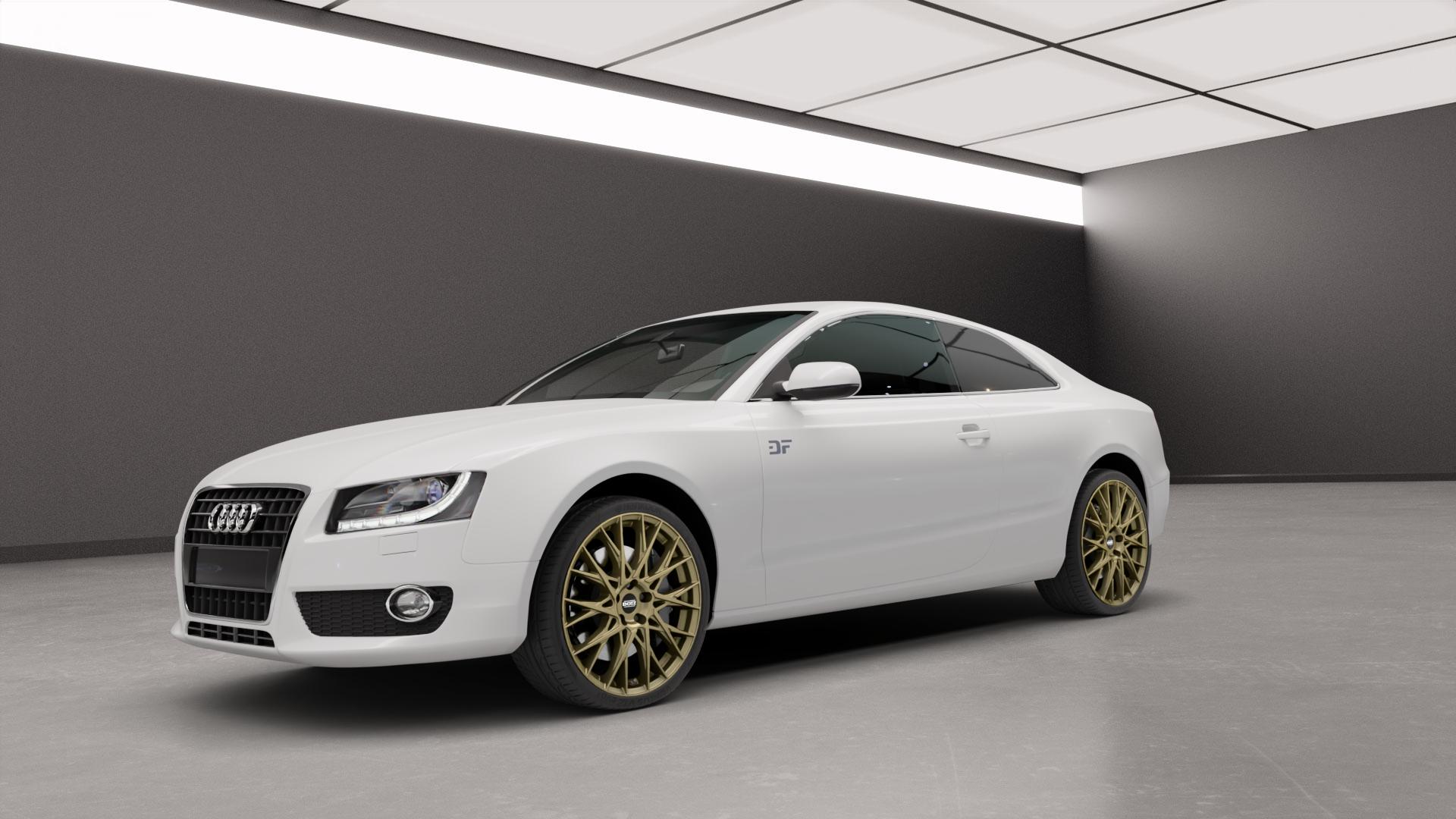 White Audi Gold Rims