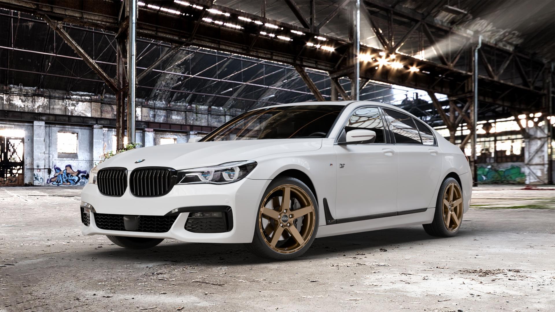 DOTZ MARINABAY BRONZE MATT Felge mit Reifen in 20Zoll Winterfelge Alufelge auf weissem BMW M760Li xDrive Typ G12 Facelift 6,6l 430kW (585 PS) ⬇️ mit 15mm Tieferlegung ⬇️ Old Industrial Hall_max_5300mm_2024 Frontansicht_1