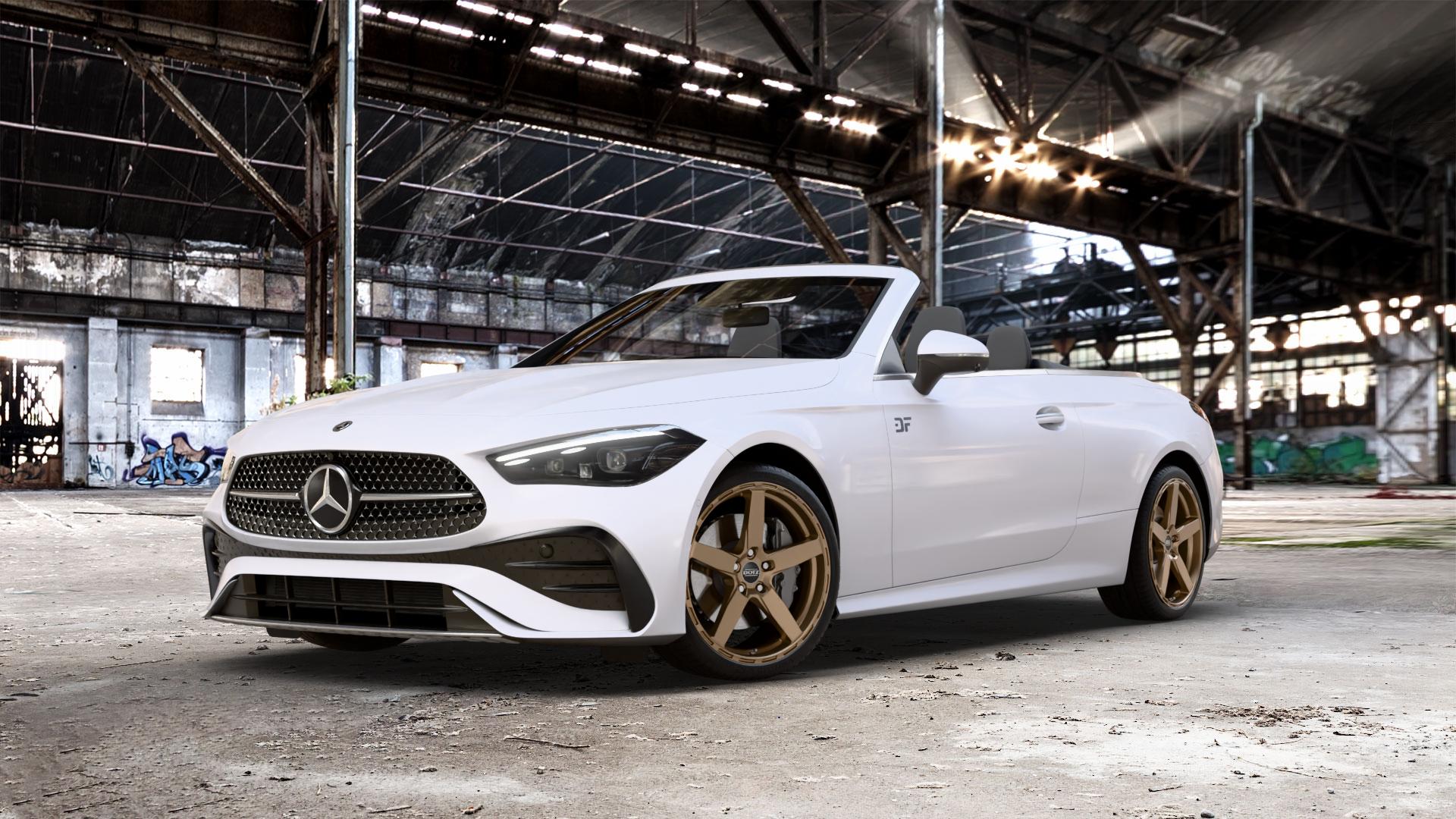 DOTZ MARINABAY BRONZE MATT Felge mit Reifen in 20Zoll Winterfelge Alufelge auf weissem Mercedes CLE Typ C236 Cabrio 2,0l 180 125kW Mild-Hybrid (170 PS) 200 150kW (204 4Matic 220d 145kW (197 300 190kW (258 3,0l 450 280kW (381 AMG 53 330kW (449 ⬇️ mit 15mm Tieferlegung ⬇️ Old Industrial Hall_max_5300mm_2024 Frontansicht_1