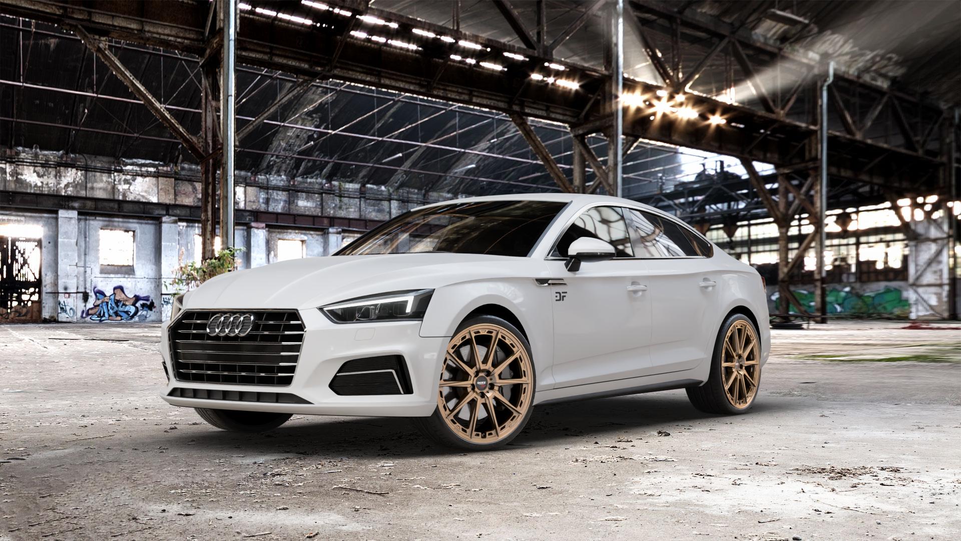 DOTZ SONOMA BRONZE MATT Felge mit Reifen in 20Zoll Winterfelge Alufelge auf weissem Audi A5 Typ B9 (Sportback) 2,0l TDI 140kW (190 PS) quattro TFSI 185kW (252 3,0l 160kW (218 200kW (272 1,4l 110kW (150 183kW (249 g-tron 125kW (170 Mild-Hybrid 10 ⬇️ mit 15mm Tieferlegung ⬇️ Old Industrial Hall_max_5300mm_2024 Frontansicht_1