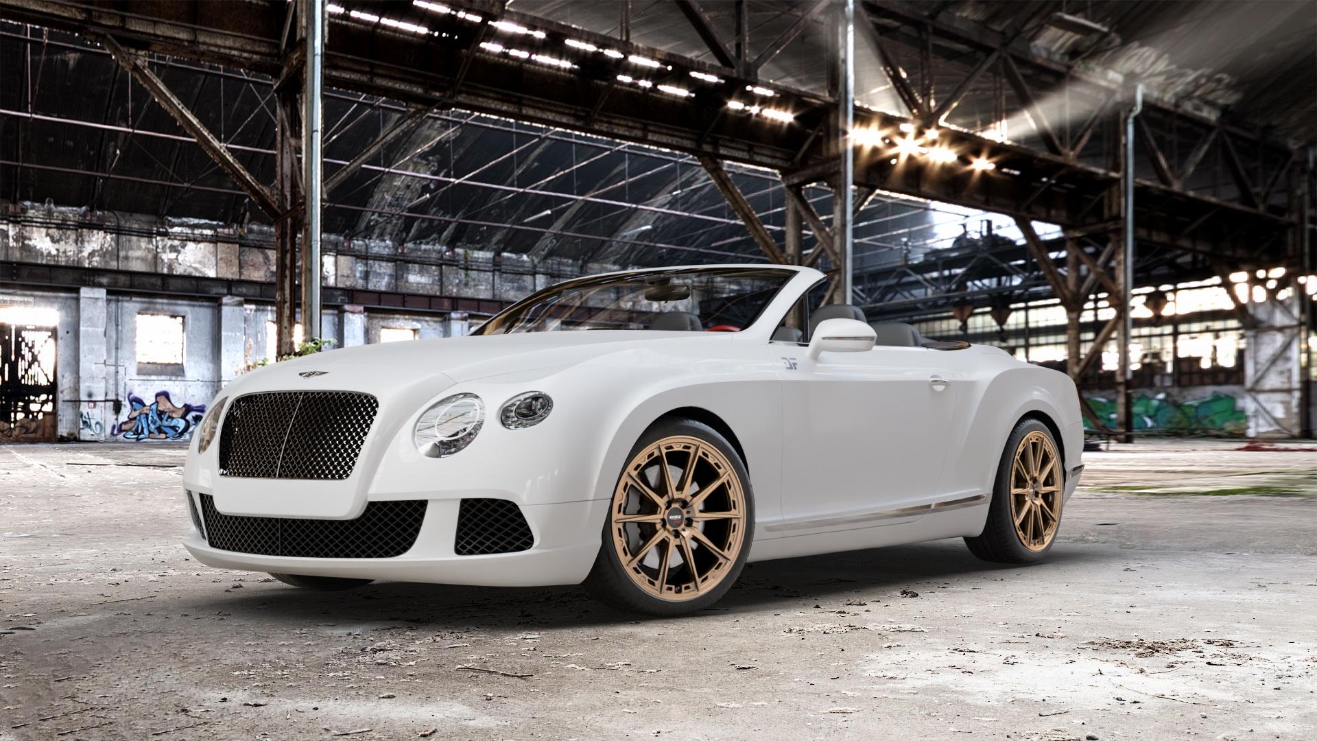 DOTZ SONOMA BRONZE MATT Felge mit Reifen in 20Zoll Winterfelge Alufelge auf weissem Bentley Continental GTC Typ 3W ⬇️ mit 15mm Tieferlegung ⬇️ Old Industrial Hall_max_5300mm_2024 Frontansicht_1