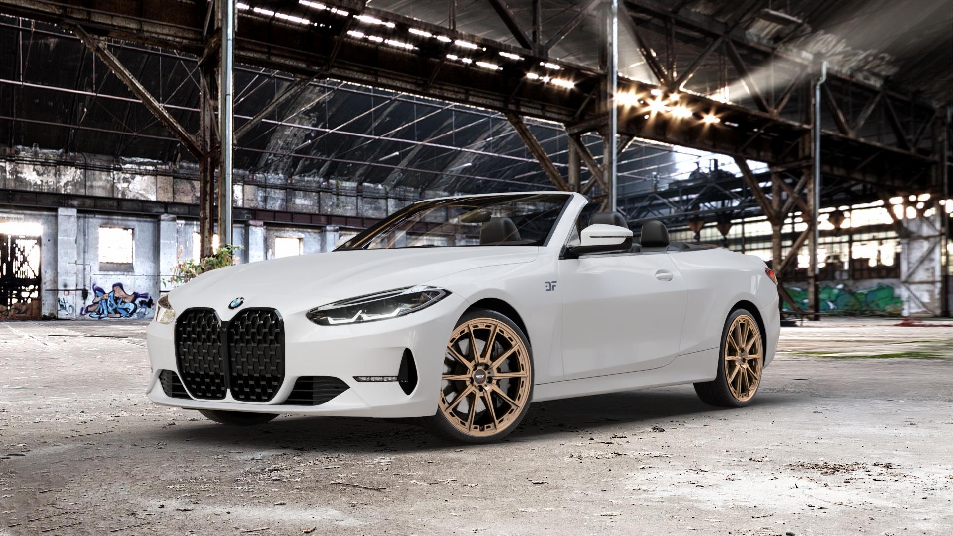 DOTZ SONOMA BRONZE MATT Felge mit Reifen in 20Zoll Winterfelge Alufelge auf weissem BMW M4 Typ G83 (Cabrio) 4er G23 Cabrio (G3C) ⬇️ mit 15mm Tieferlegung ⬇️ Old Industrial Hall_max_5300mm_2024 Frontansicht_1
