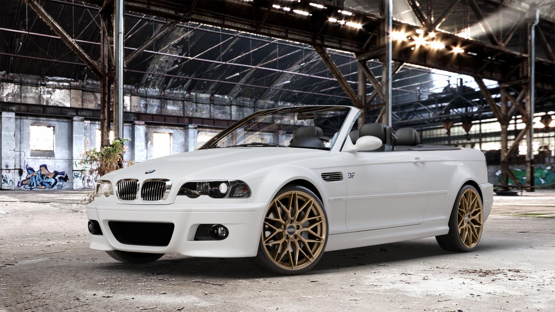 DOTZ SUZUKA BRONZE MATT Felge mit Reifen in 19Zoll Winterfelge Alufelge auf weissem BMW 320cd Typ E46 (Cabrio) 2,0l 110kW (150 PS) 320ci 2,2l 125kW (170 323ci 2,5l 325ci 141kW (192 330cd 3,0l 150kW (204 330ci 170kW (231 318ci 105kW (143 M3 3er C ⬇️ mit 15mm Tieferlegung ⬇️ Old Industrial Hall_max_4400mm_2024 Frontansicht_1